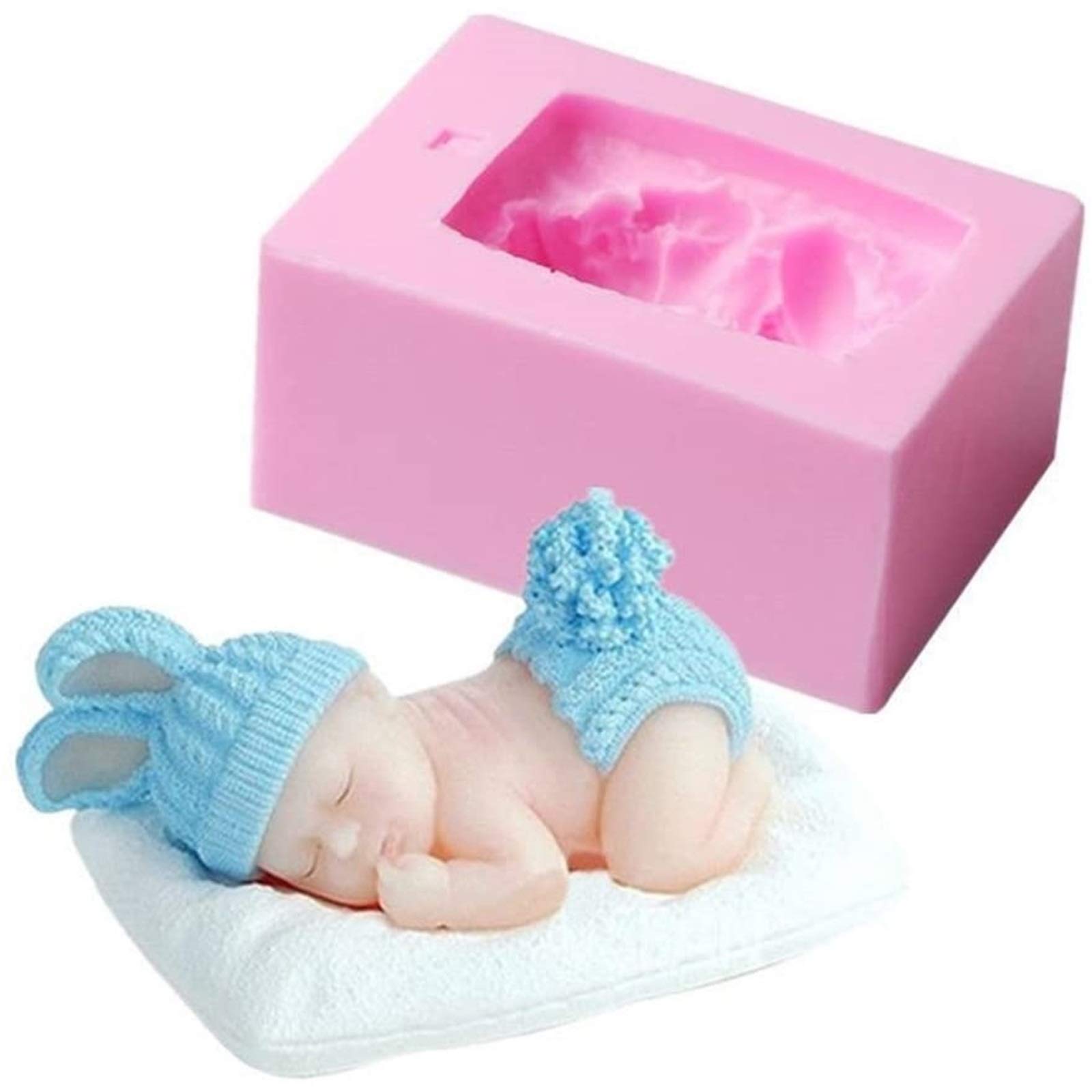 4th of July Silicone Molds for Sleeping Baby - Cute Baby Craft Art Soap Mold with Honeybee & Flower Shapes - DIY Cake & Soap Making Supplies - Perfect for Christmas Gifts, Home Decor & Party Crafts by ZKAYX