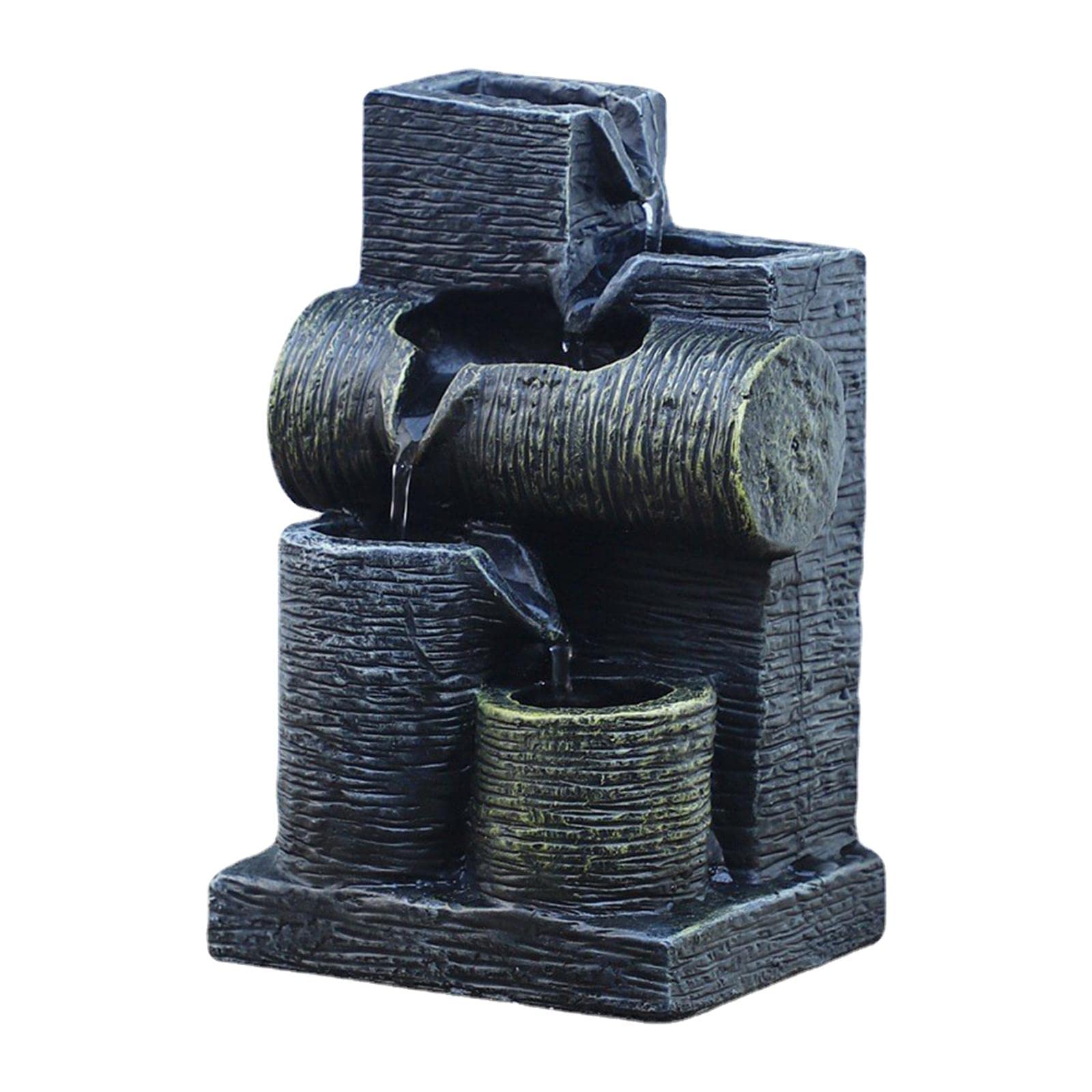Mini USB Desktop Fountain - Zen Rockery Flowing Water Decor for Office, Home & Garden | Relaxing Tabletop Fountain for Bonsai, Plants & Meditation Spaces
