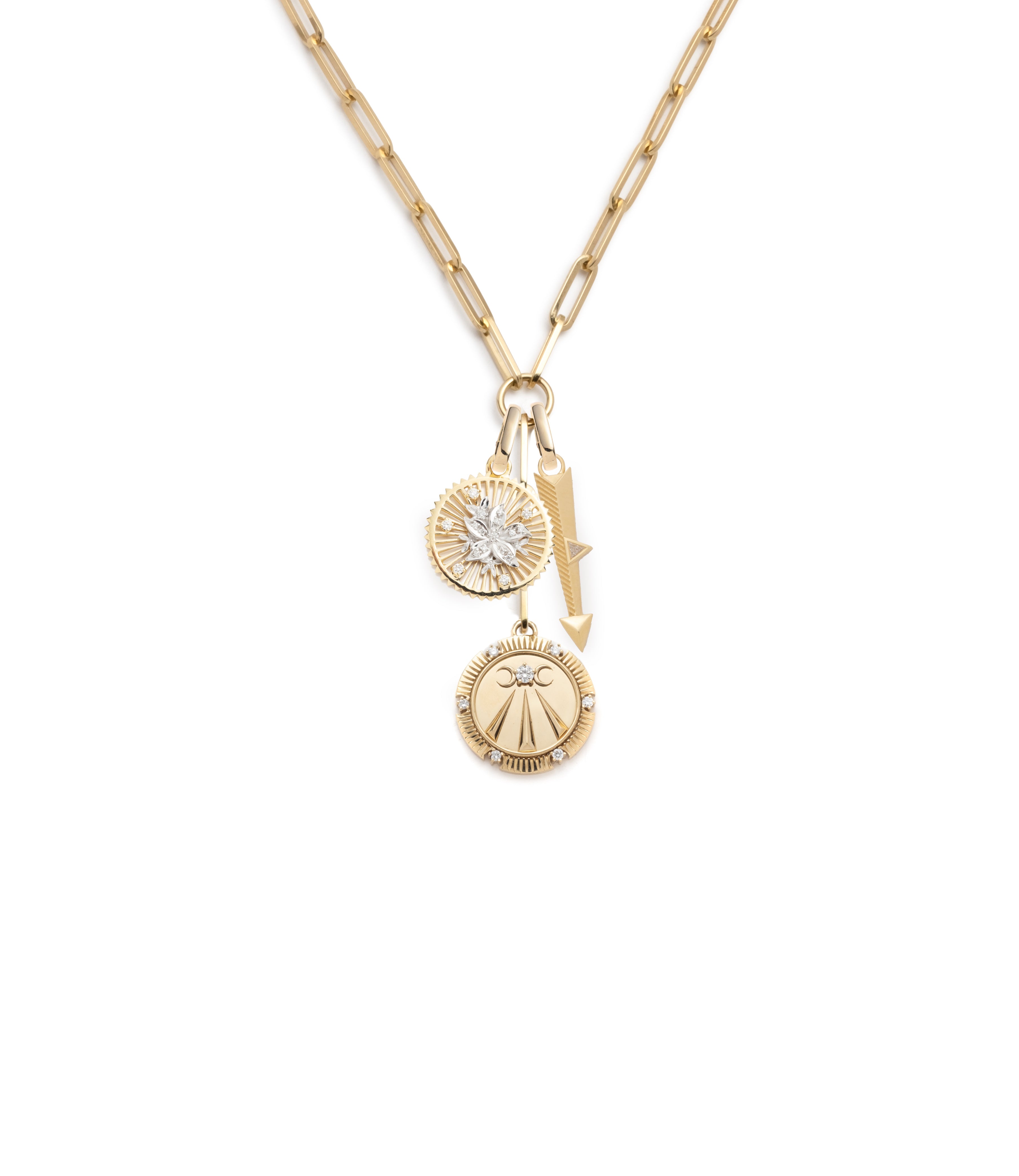 Mind, Body, Soul & Resilience Classic Fob Clip Extension in 14K Yellow Gold with Diamonds - Perfect for Keychains, Handbags & Jewelry Organization