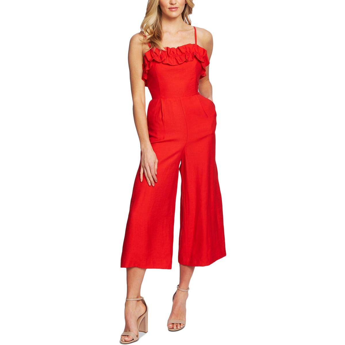 CeCe Women's Ruffled Wide Leg Jumpsuit - Flowy Boho Chic Romper for Summer, Beach & Casual Outings