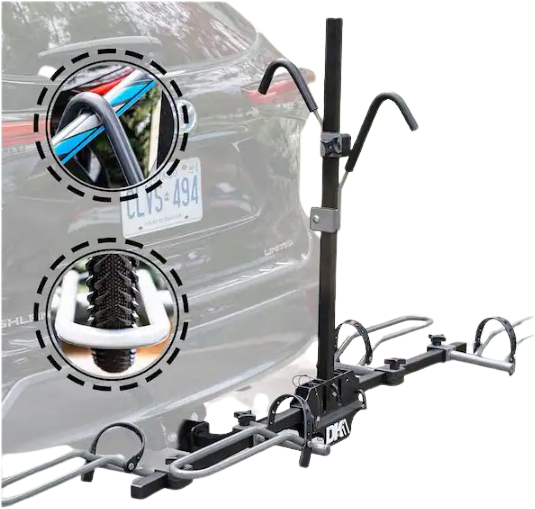DK2 BCR590 2-Bike Hitch Mount Bike Rack - Heavy Duty Bicycle Carrier for Cars, SUVs & Trucks - Perfect for Road Trips, Camping & Outdoor Adventures