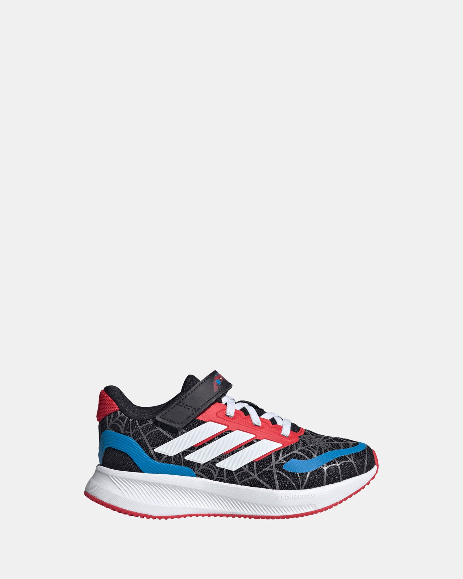 Runfalcon Spiderman Self-Fastening Kids Sneakers - Black/White/Pure Ruby | Lightweight Preschool Shoes for Boys & Girls | Perfect for School, Play & Daily Activities