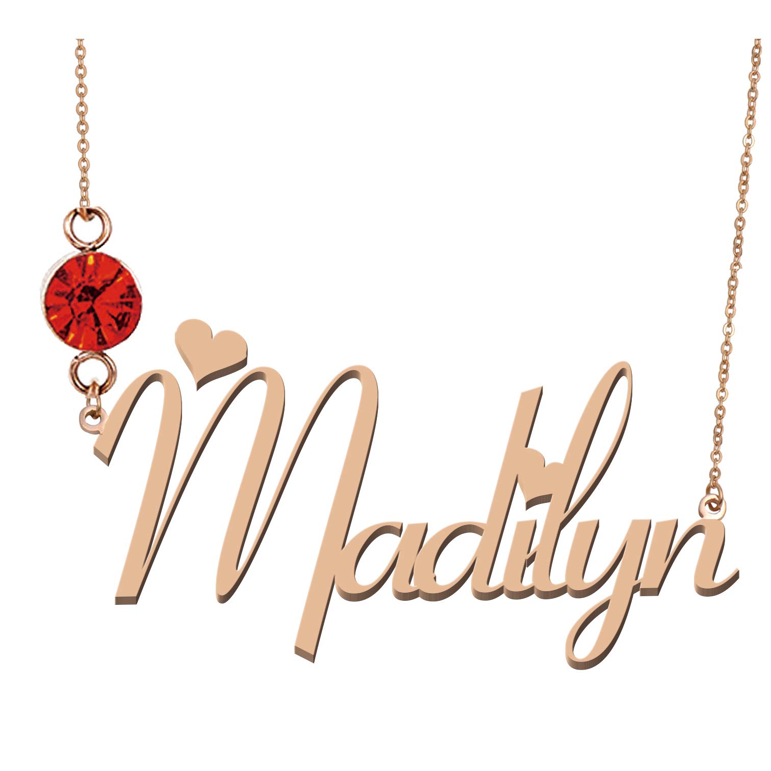 HUAN XUN Custom Name Necklace with Birthstone Charm - Personalized Jewelry Gift for Women, Mom, Girlfriend - Perfect for Birthdays, Anniversaries & Special Occasions