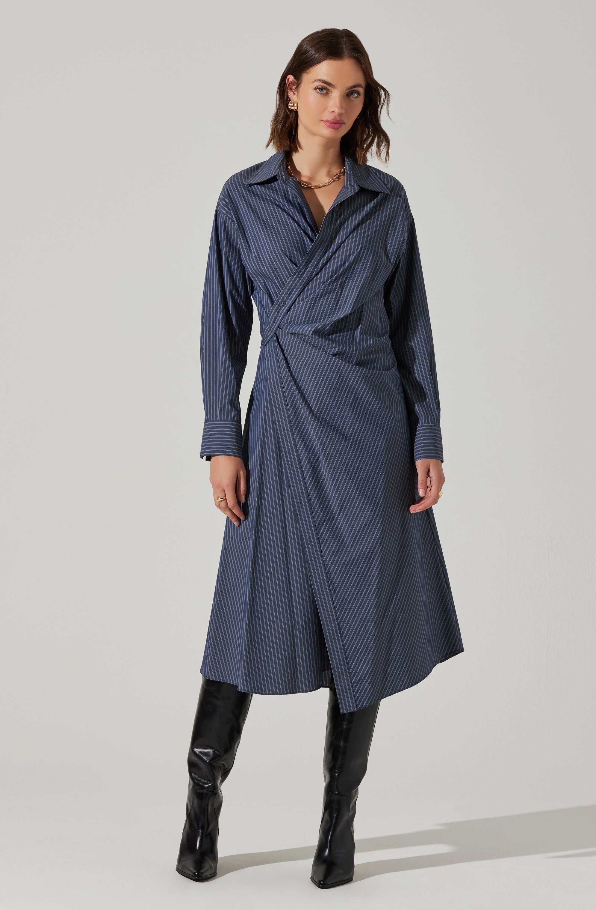 Flykra Women's Asymmetrical Wrap Midi Dress - Elegant Flowy Summer Dress for Casual Outings, Beach Vacations & Date Nights