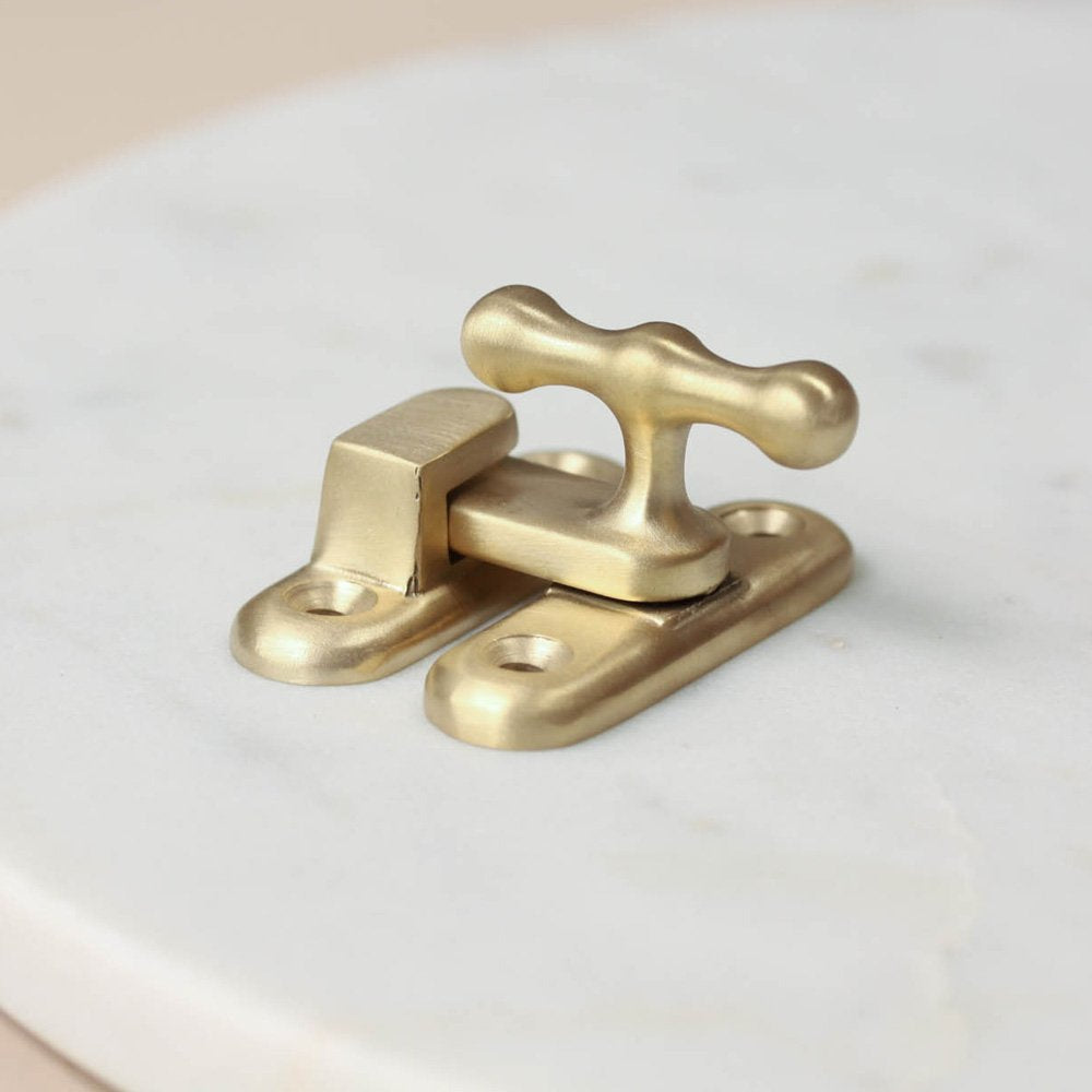 Satin Brass Cupboard Catch - Elegant Cabinet Door Latch for Kitchen, Bathroom & Furniture - Durable & Stylish Hardware for Home Decor