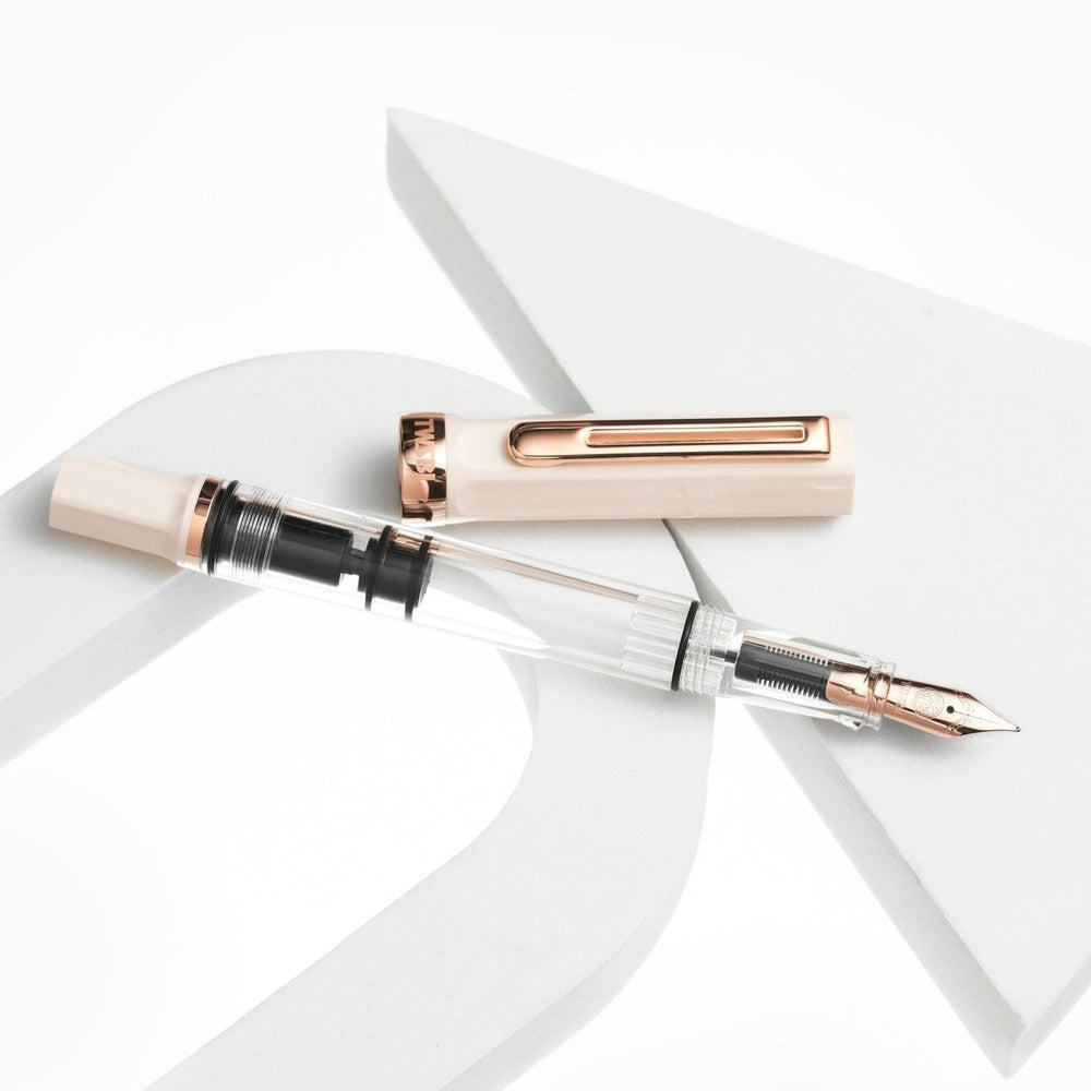 TWSBI ECO Creme Rose Gold Fountain Pen - Smooth Writing, Premium Nib, Ink Converter Included - Perfect for Journaling, Note-Taking & Gift Giving
