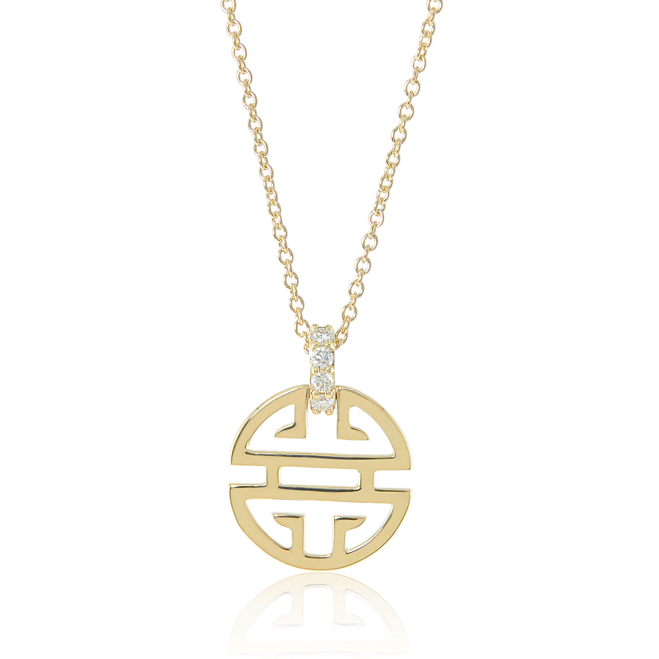 14K Gold Pendant Necklace with Diamond Bale - Elegant Jewelry Gift for Women, Perfect for Weddings, Anniversaries & Special Occasions