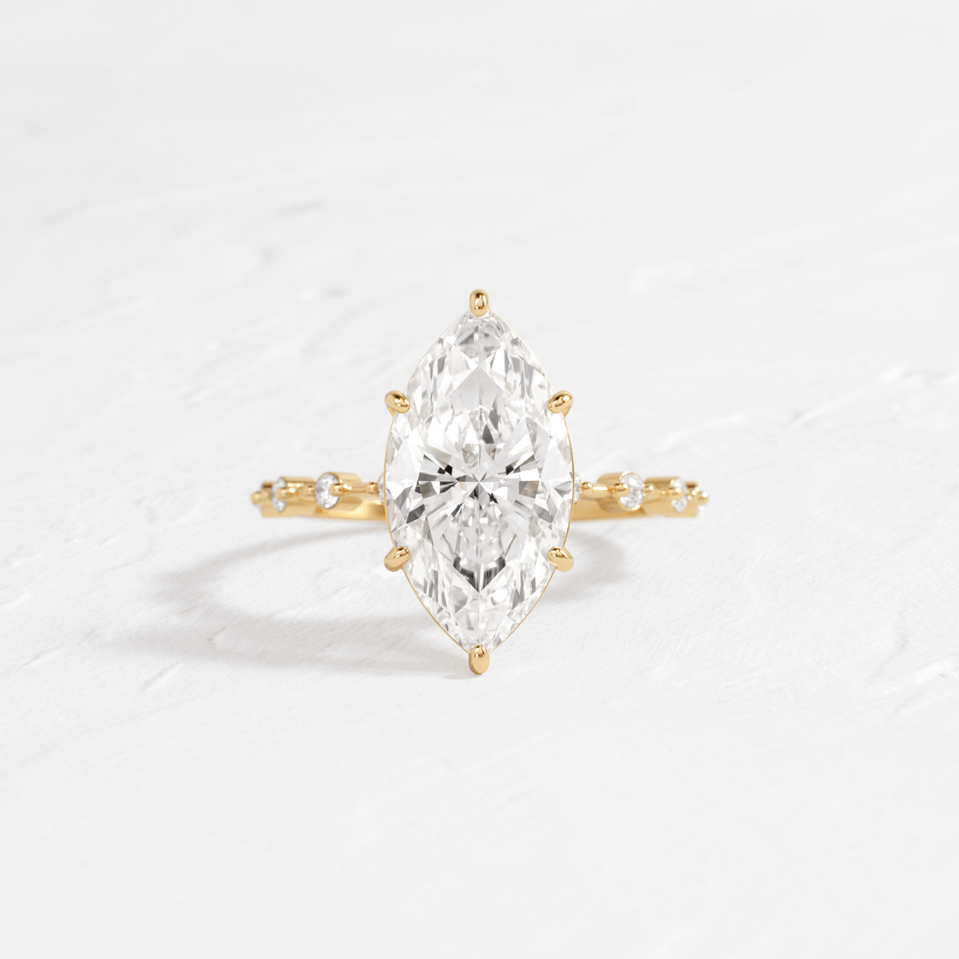 Marquise Cut Distance Ring - Elegant Wedding Band for Women, Perfect for Engagement, Anniversary & Special Occasions