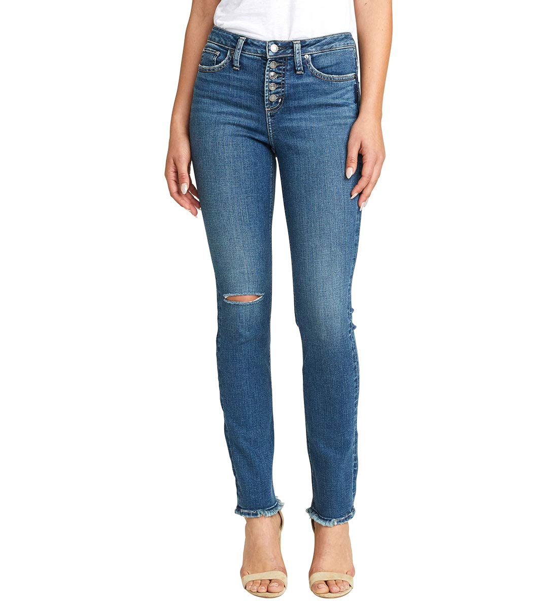 Silver Jeans Co. Women's High Rise Slim Leg Jeans - Comfortable & Stylish Denim Pants for Casual Wear, Office & Night Out