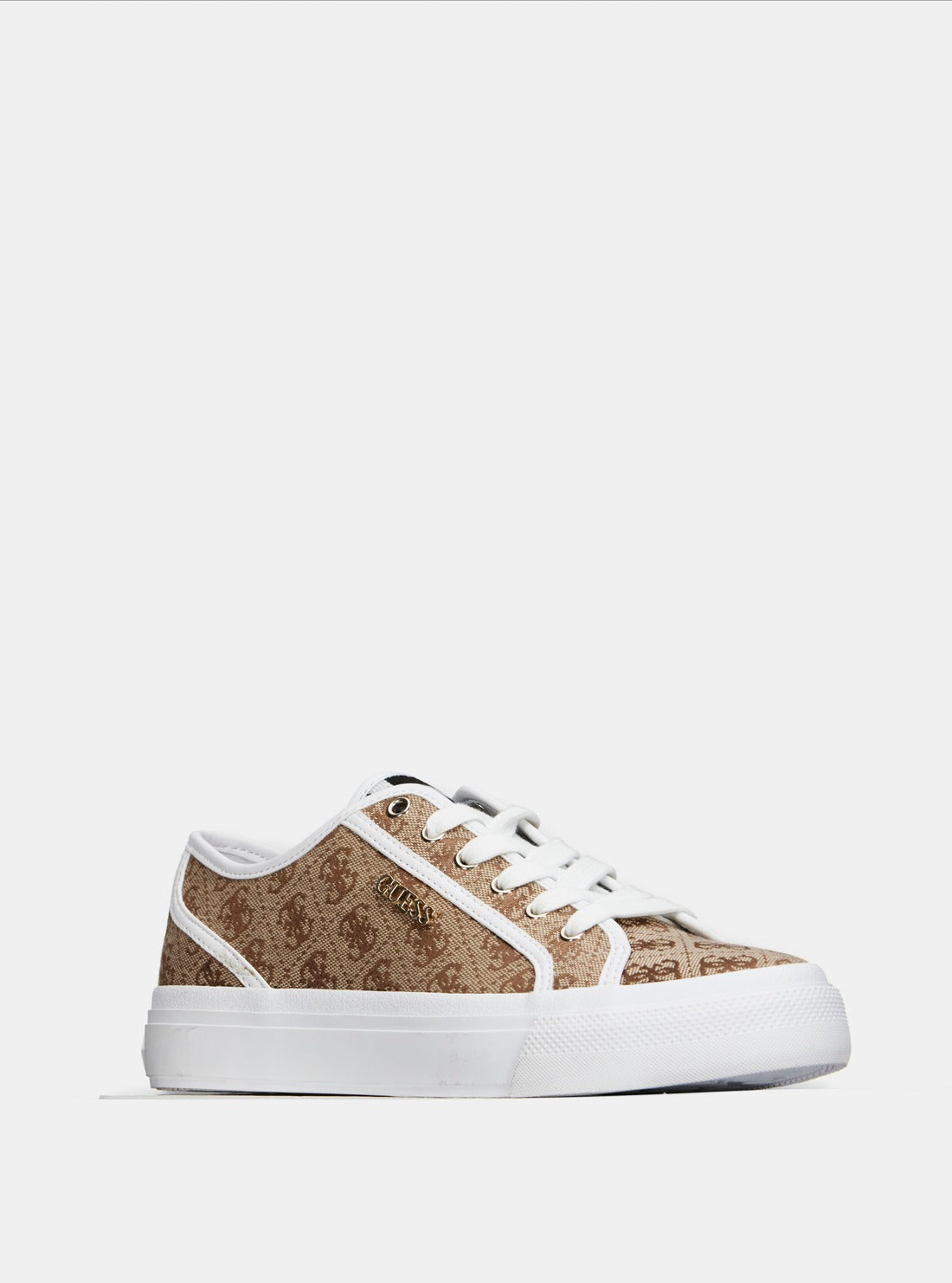 Jelexa Brown Logo Low Top Sneakers for Women - Casual Comfortable Walking Shoes for Daily Wear, Gym, and Outdoor Activities