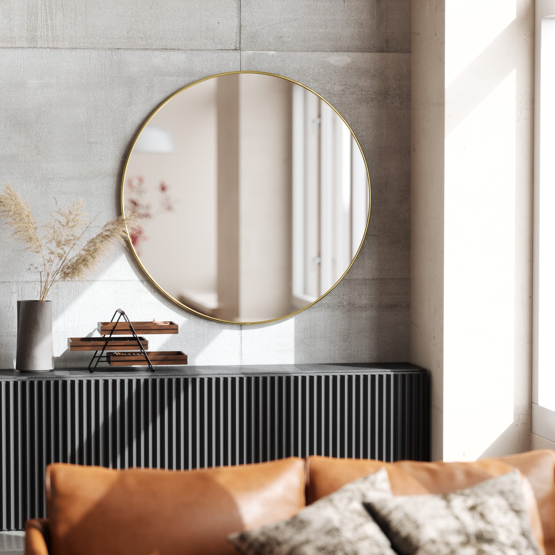 Hubba Wall Mirror - Full Length Dressing Mirror with Rustic Wood Frame for Bedroom, Living Room & Entryway | Perfect for Home Decor & Vanity Use
