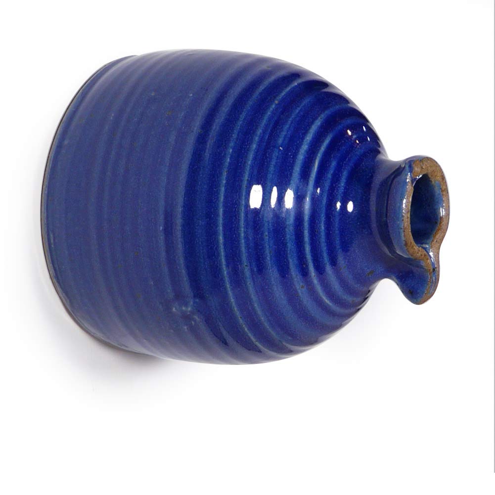 Handcrafted Royal Blue Stoneware Peek-a-Boo Birdhouse Bottle - Perfect for Garden Decor & Unique Gift Ideas
