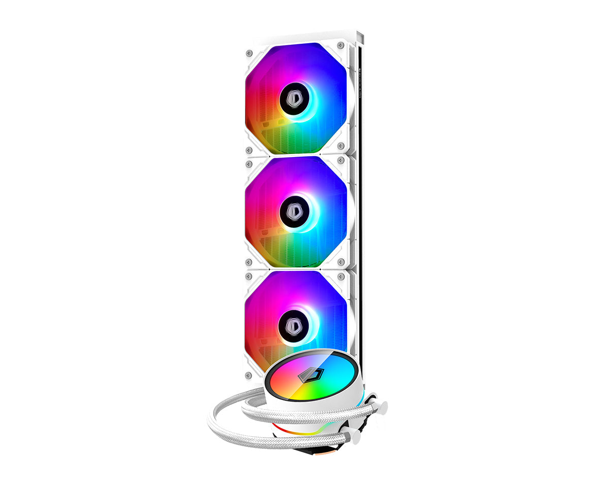 ID Cooling ZoomFlow 360XT ARGB CPU Liquid Cooler - 360mm All-in-One Water Cooling System with Addressable RGB Lighting (Snow White) - Perfect for Gaming PCs, Workstations, and High-Performance Computer Builds