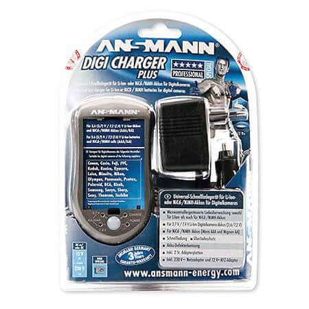 Ansmann 5025023 Universal Li-Ion Digital Battery Charger Plus - Fast Charging for Cameras, Drones & Electronics | Home & Travel Use