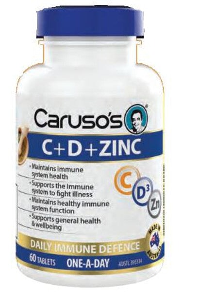 Caruso's Premium Vitamin C + D + Zinc Supplement for Immune Support - Boost Energy & Wellness for Adults & Kids