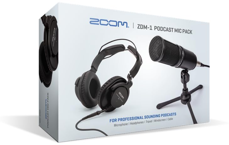 Zoom ZDM-1 Podcast Microphone & Headphones Bundle - Professional Podcasting Kit for Streaming, Recording & Voiceovers | Perfect for Home Studios, YouTube Creators & Radio Hosts