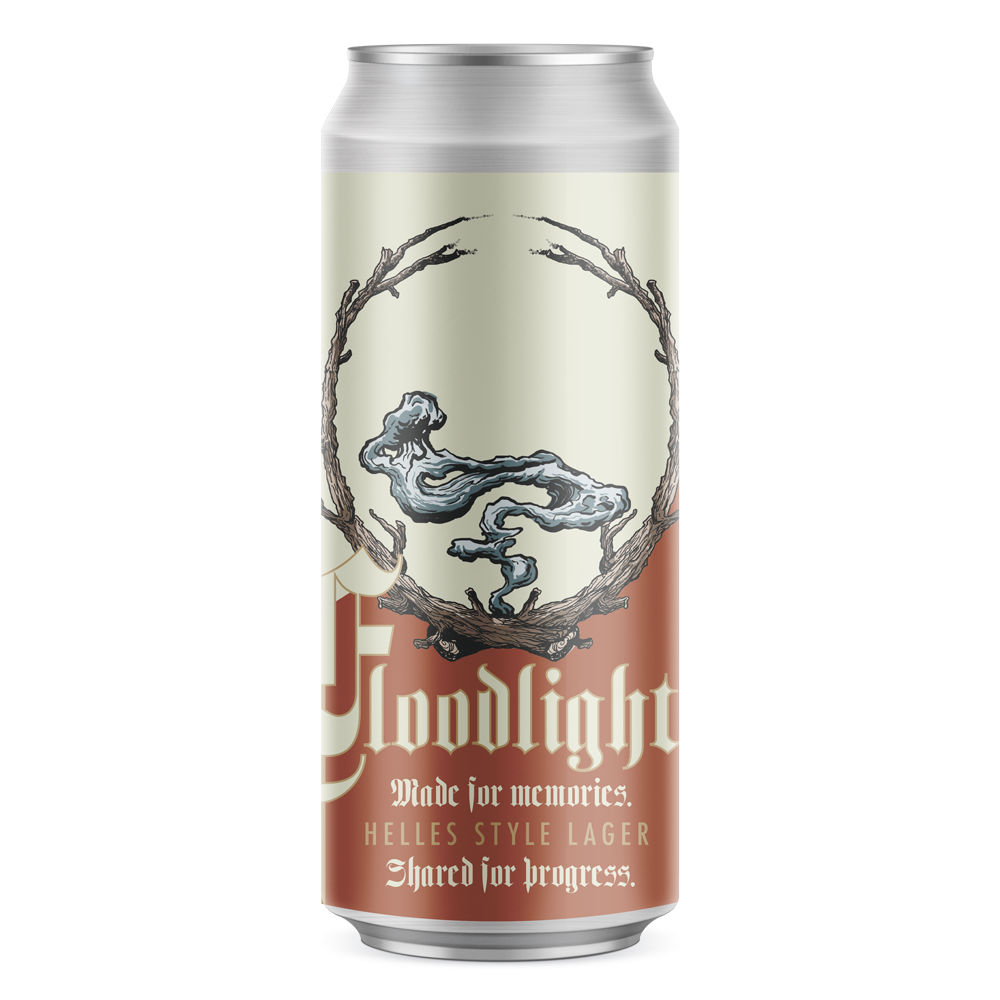 Floodlight Helles Style Lager Beer - Zillicoah & Threes Brewing Collaboration | Crisp German-Style Light Beer for BBQs, Parties & Outdoor Gatherings
