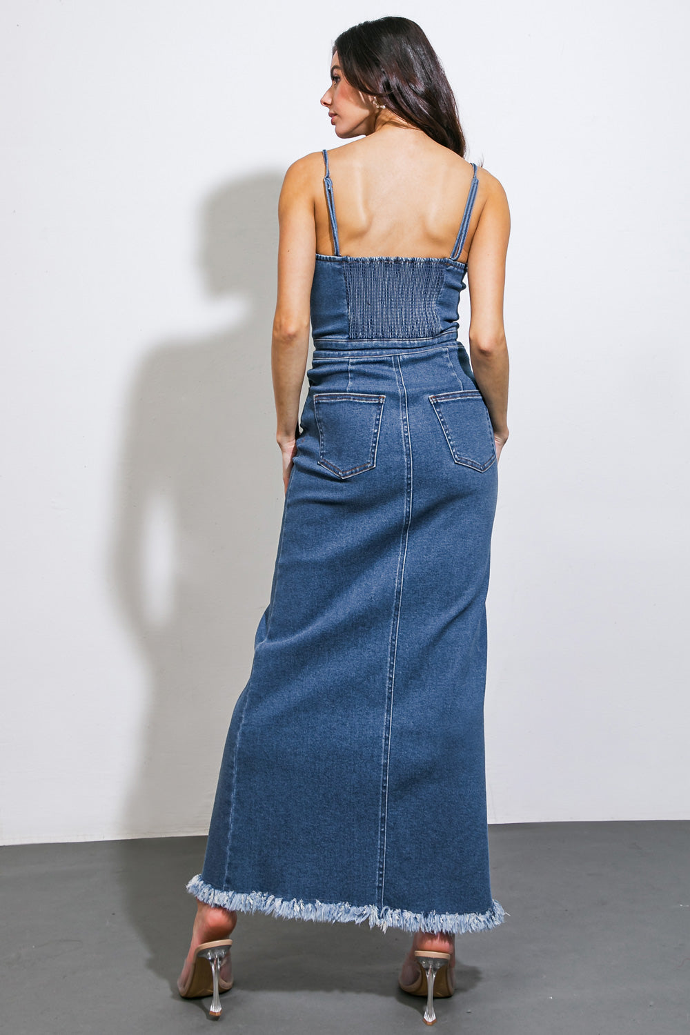 Endless Horizons Front Button Denim Midi Dress - Stylish & Comfortable for Casual Outings, Date Nights & Summer Wear