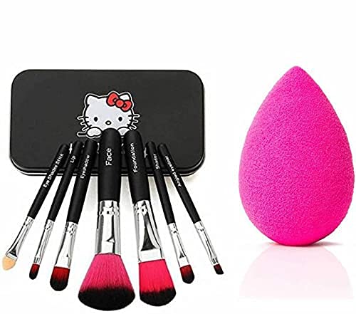 DATNASAYAD 7-Piece Makeup Brush Set with Sponge Blender - Professional Cosmetic Brushes for Foundation, Eyeshadow & Contouring (Pack of 8 Sets) - Perfect for Makeup Artists, Beginners & Daily Beauty Routine