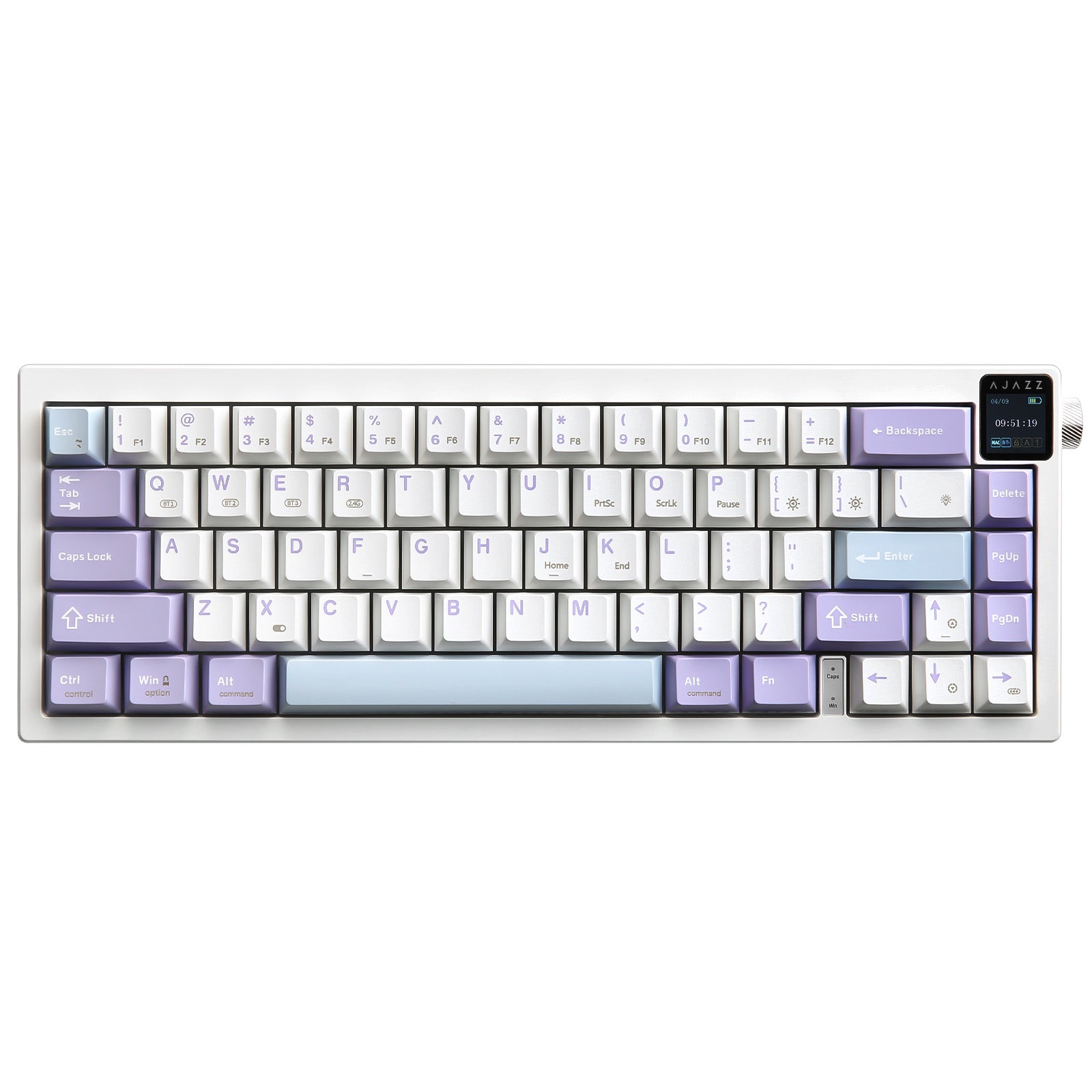 Ajazz AK650 Wireless Mechanical Keyboard - 87 Keys RGB Backlit, Bluetooth 5.1/2.4G/USB-C for Gaming & Office, Compatible with Windows/Mac - Perfect for Typing, Programming & Esports