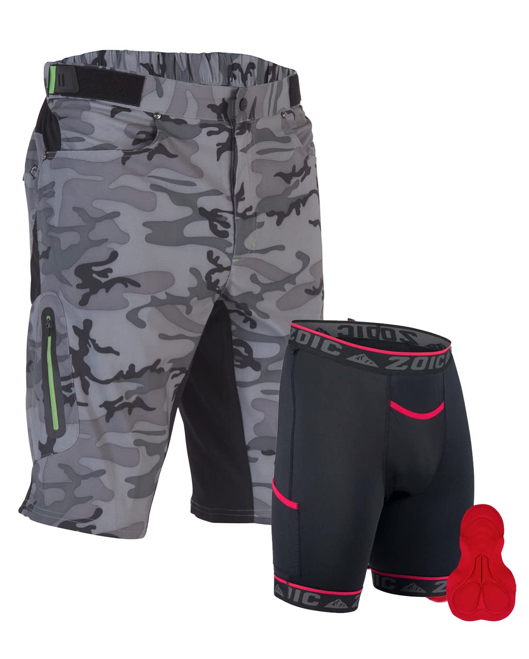 ZOIC Men's Cycling Shorts - Breathable Padded Bike Shorts for Road & Mountain Biking - Comfortable Cycling Gear for Training & Outdoor Sports