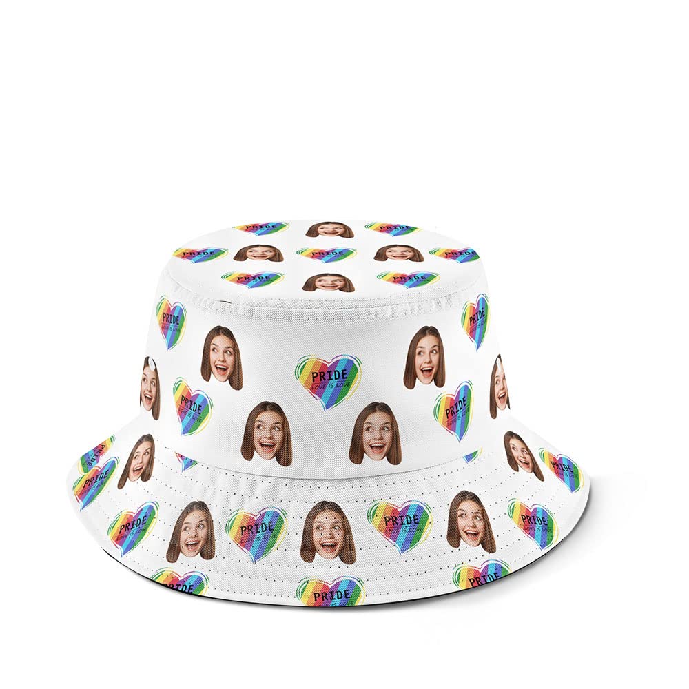 Custom Pride Bucket Hat for Men & Women - Personalized Rainbow LGBTQ+ Hat | LGBT Gift for Pride Month & Parades | Unisex Festival Accessory for Gay Pride Events & Celebrations