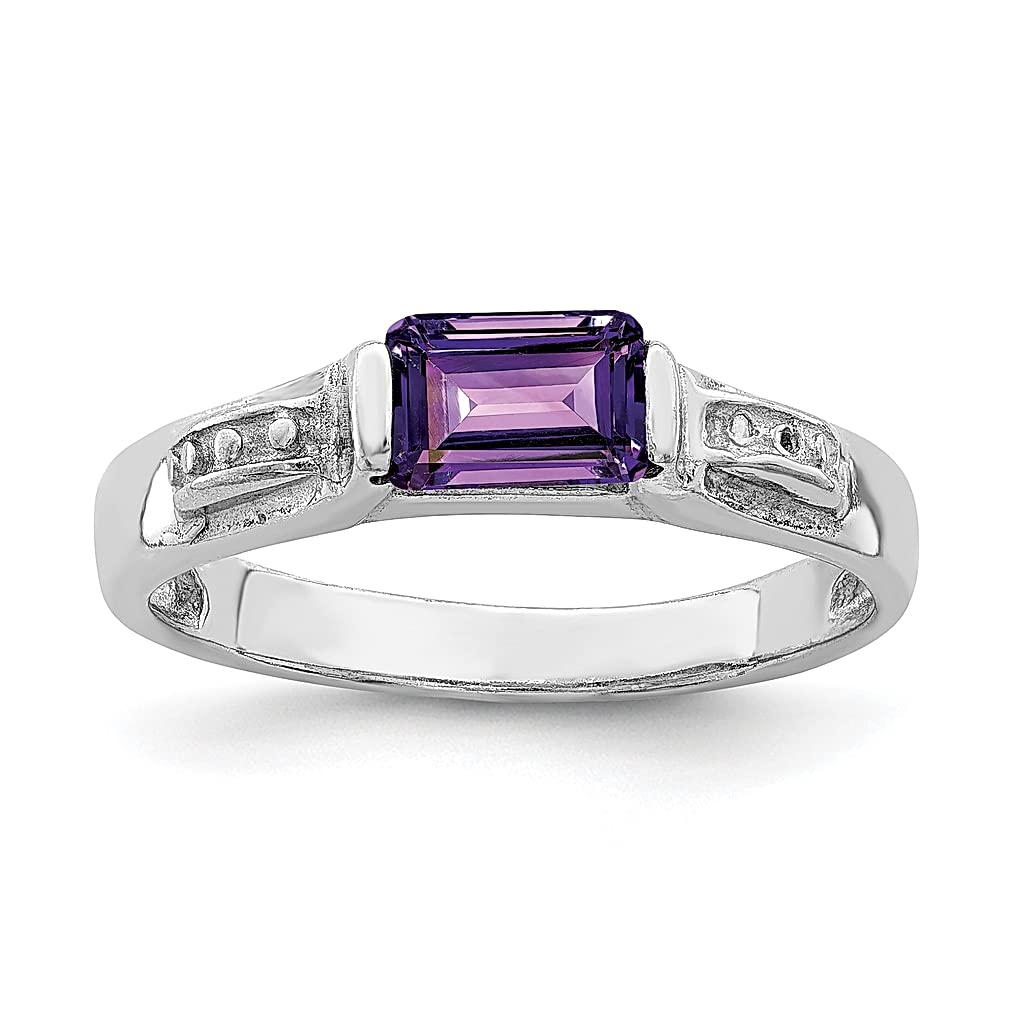 925 Sterling Silver Purple Amethyst Band Ring for Women | Dainty Stone Gemstone Jewelry | Elegant Gift for Her | Perfect for Birthdays, Anniversaries & Everyday Wear