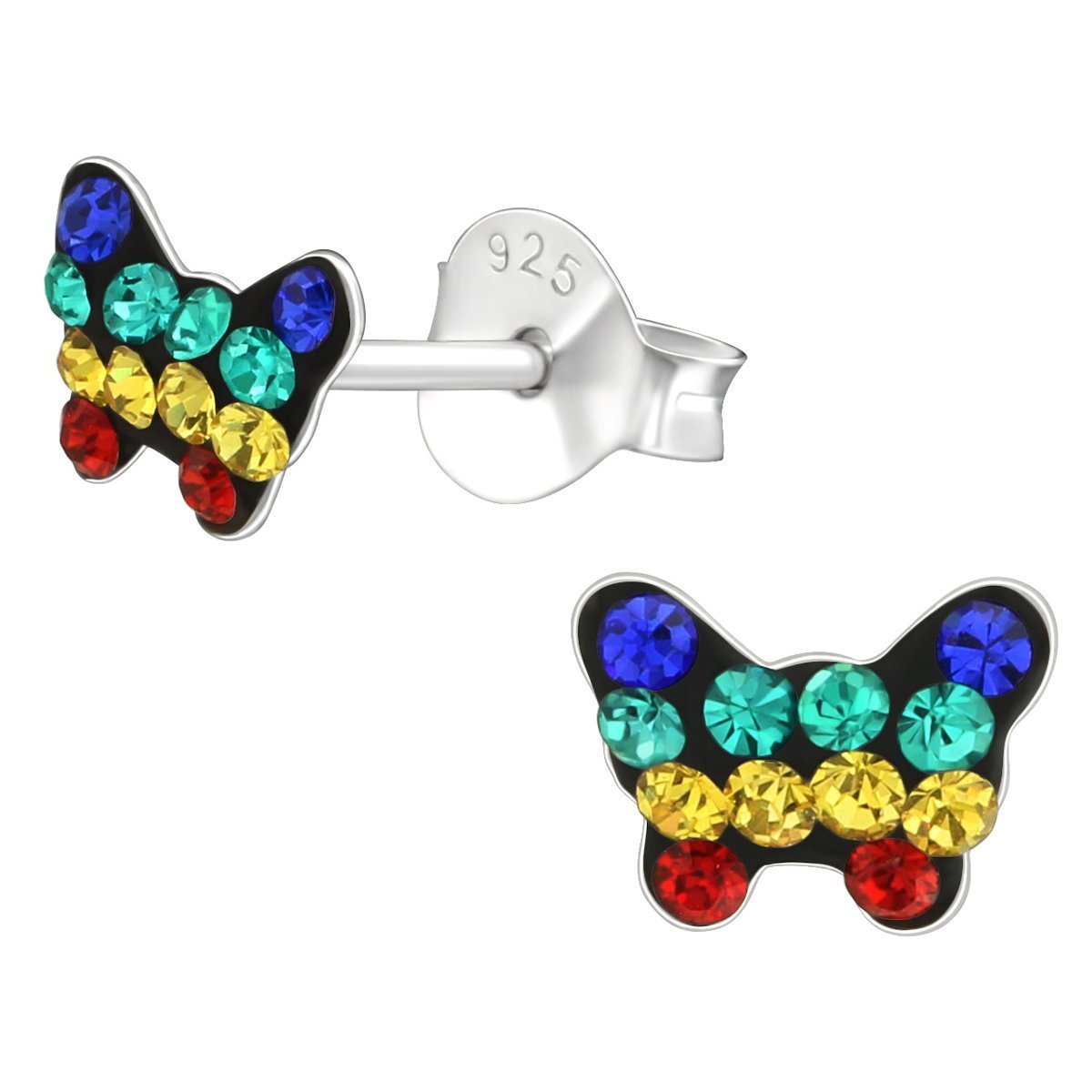 Swarovski Crystal Silver Butterfly Stud Earrings for Kids - Perfect for Birthdays, Parties & Special Occasions