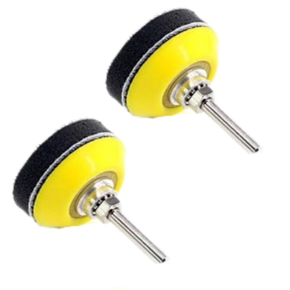 2Pcs 2 Inch Hook and Loop Sanding Backing Pad with 1/4 Inch Shank - Soft Foam Buffering Pad for Drill, Air Die Grinder & Rotary Sander Tools - Perfect for Woodworking, Metal Polishing & DIY Projects
