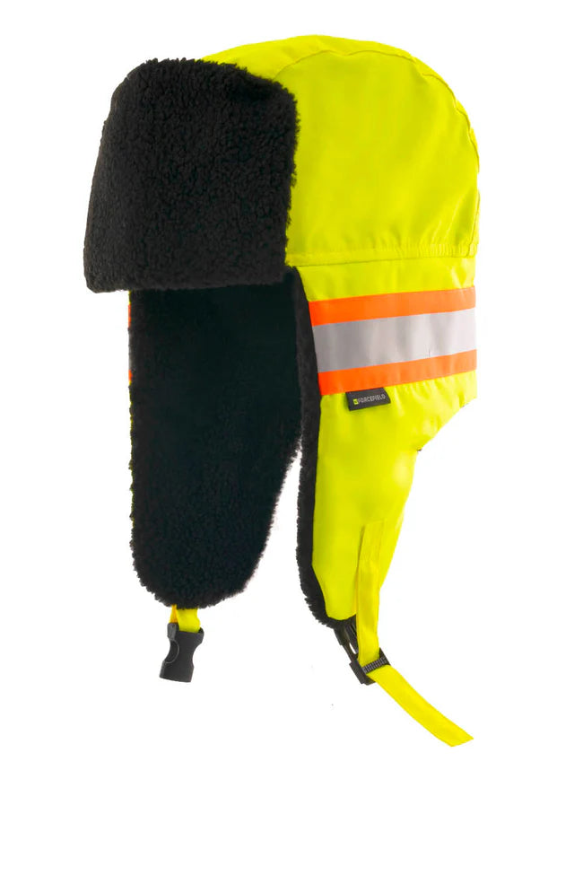High Visibility Trapper Hat for Winter Outdoor Safety - Warm Fleece Lined Hunting & Work Hat for Men & Women