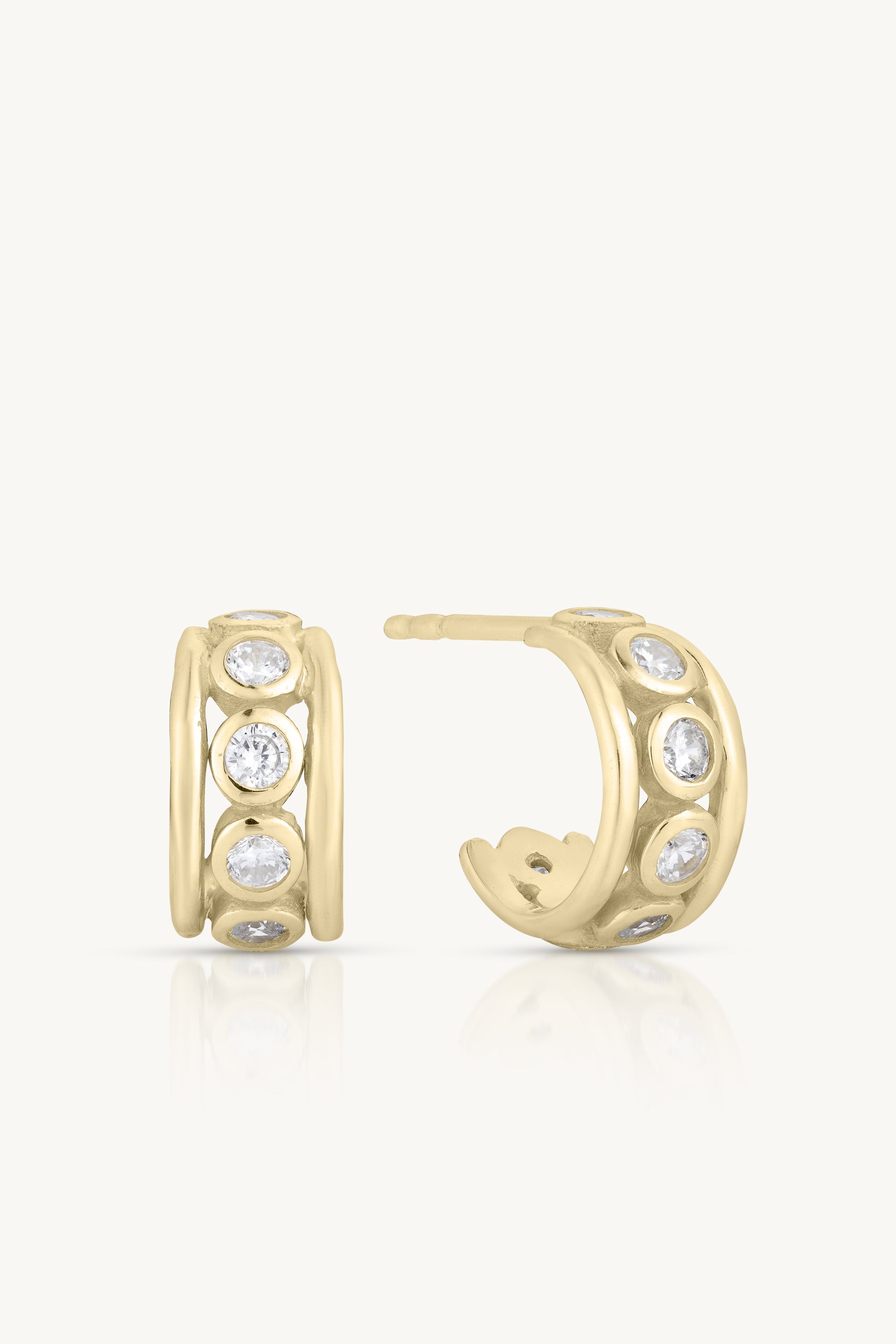 Olympia Gold Hoop Earrings for Women - 14K Gold Plated Dainty Hoops - Perfect for Everyday Wear, Parties & Gifts
