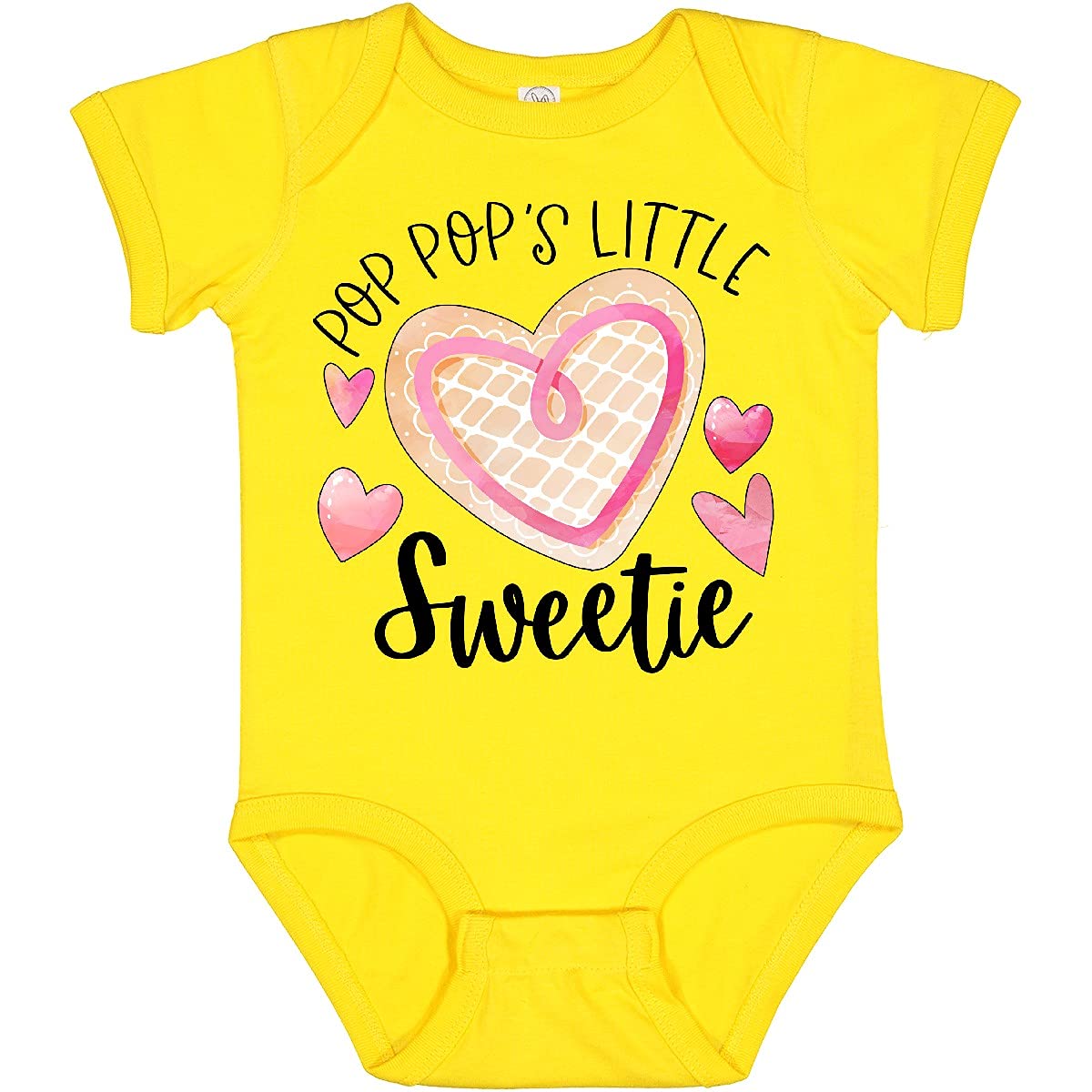Inktastic Pop Pop's Little Sweetie Pink Heart Cookie Baby Bodysuit - Soft & Cute Infant Onesie for Newborns, Holidays & Family Photos