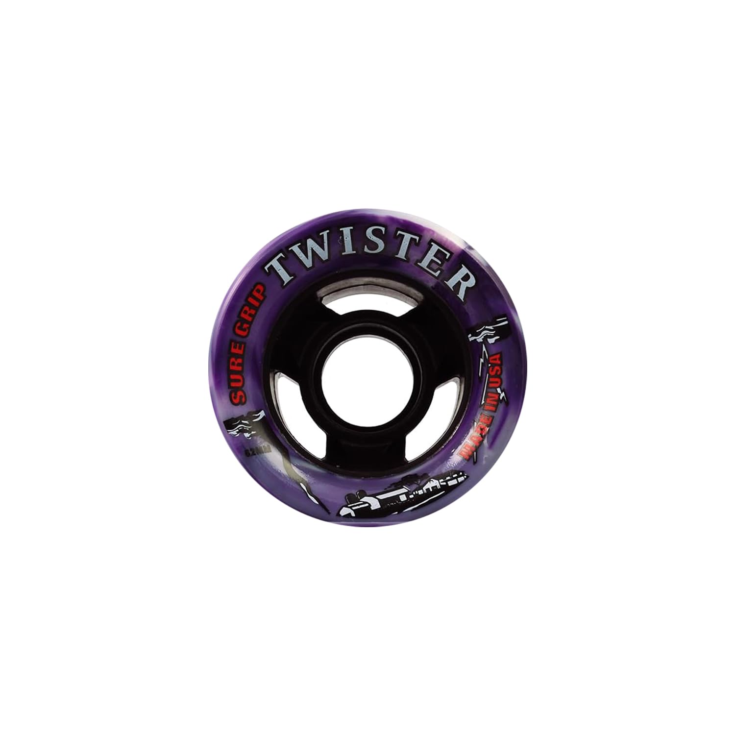 Sure-Grip Twister Roller Skates Wheels - 95A Hardness, 62mm x 42mm Urethane Material, Stylish & Smooth Sliding Wheels, Pack of 8 - Perfect for Indoor and Outdoor Skating