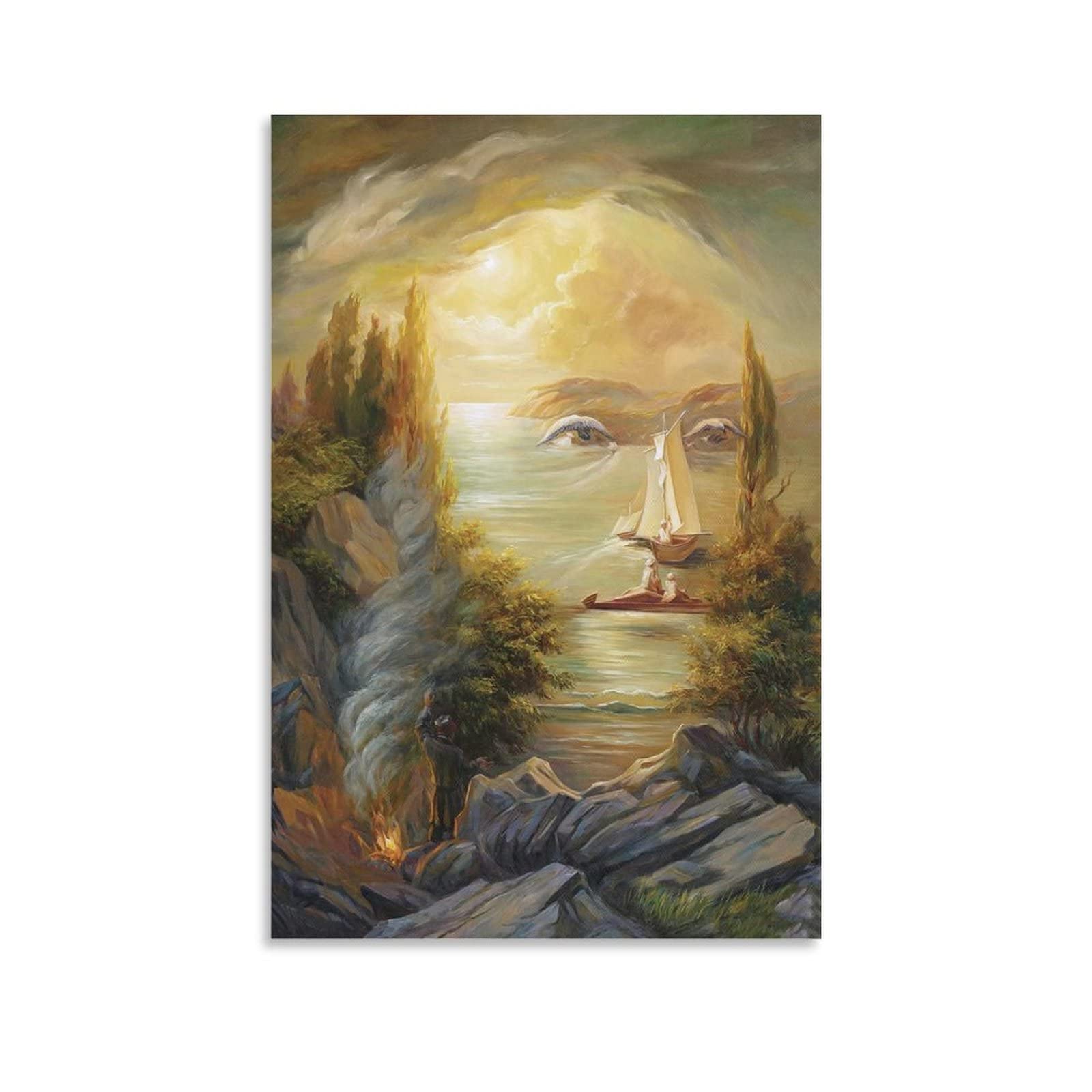 Oleg Shuplyak Optical Illusion Art Prints - Ukrainian Surrealist Painter Canvas Wall Decor (Set of 4) 24x36 inch (60x90 cm) Modern Art Posters for Living Room, Bedroom & Office - Perfect for Home Decor & Gift Giving