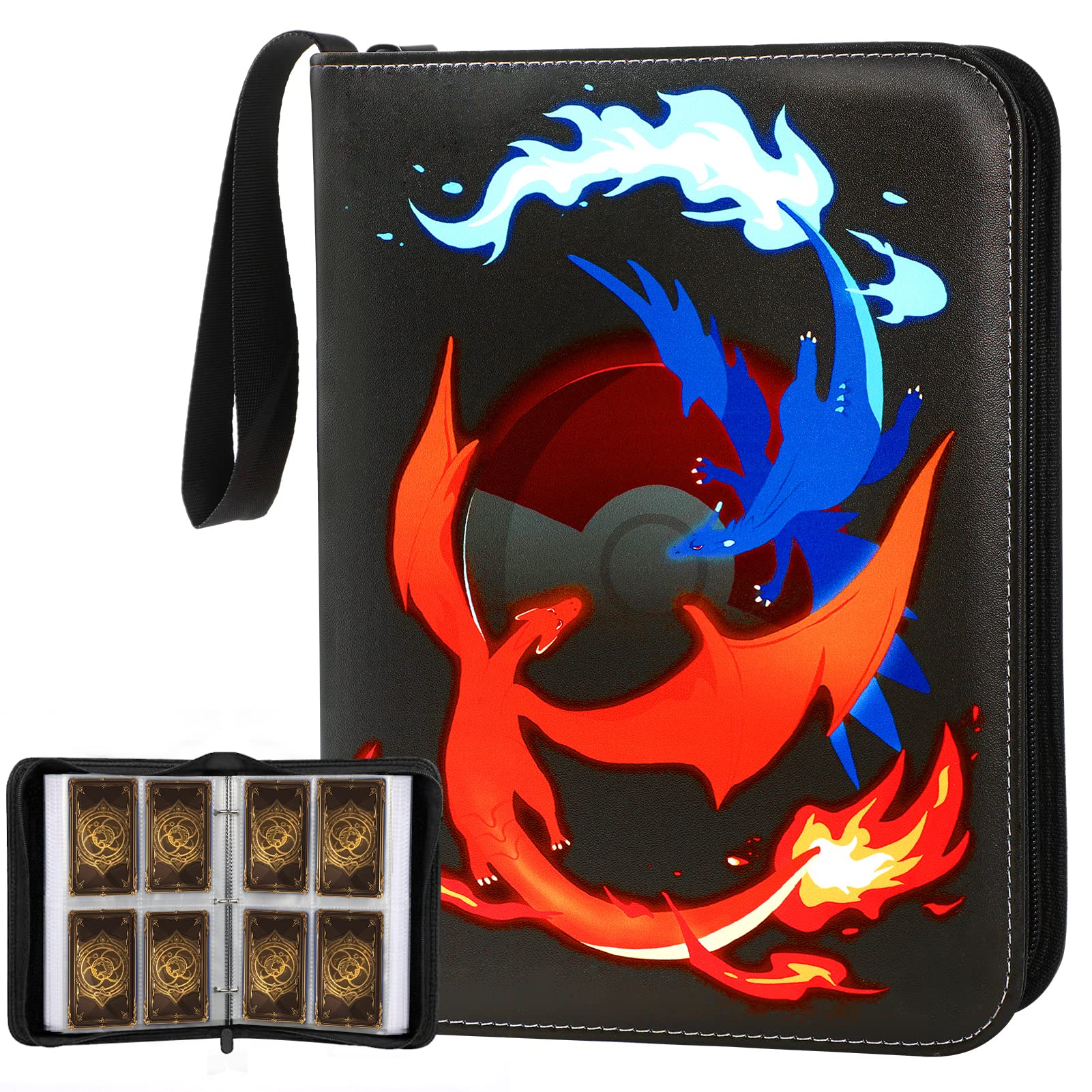 Premium 4-Pocket Pokemon Card Binder - Matiugod 400-Pocket Trading Card Album with Top Loading Sleeves for TCG, MTG, Yugioh & Sports Cards - Perfect for Collectors, Tournaments & Card Storage