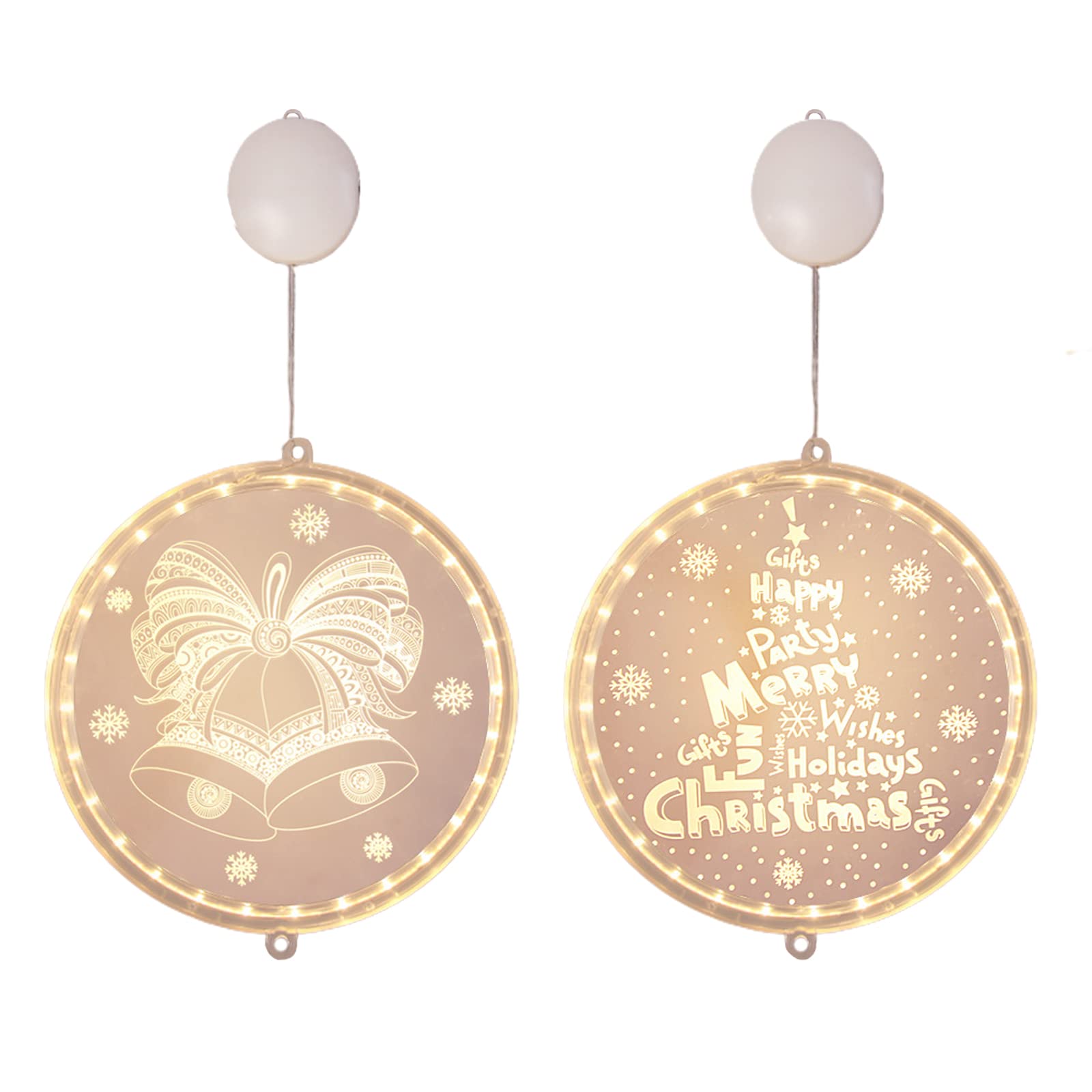 MSUIINT 2-Pack Christmas Window Lights - Battery LED Decor for Indoor/Outdoor Holiday Decorating
