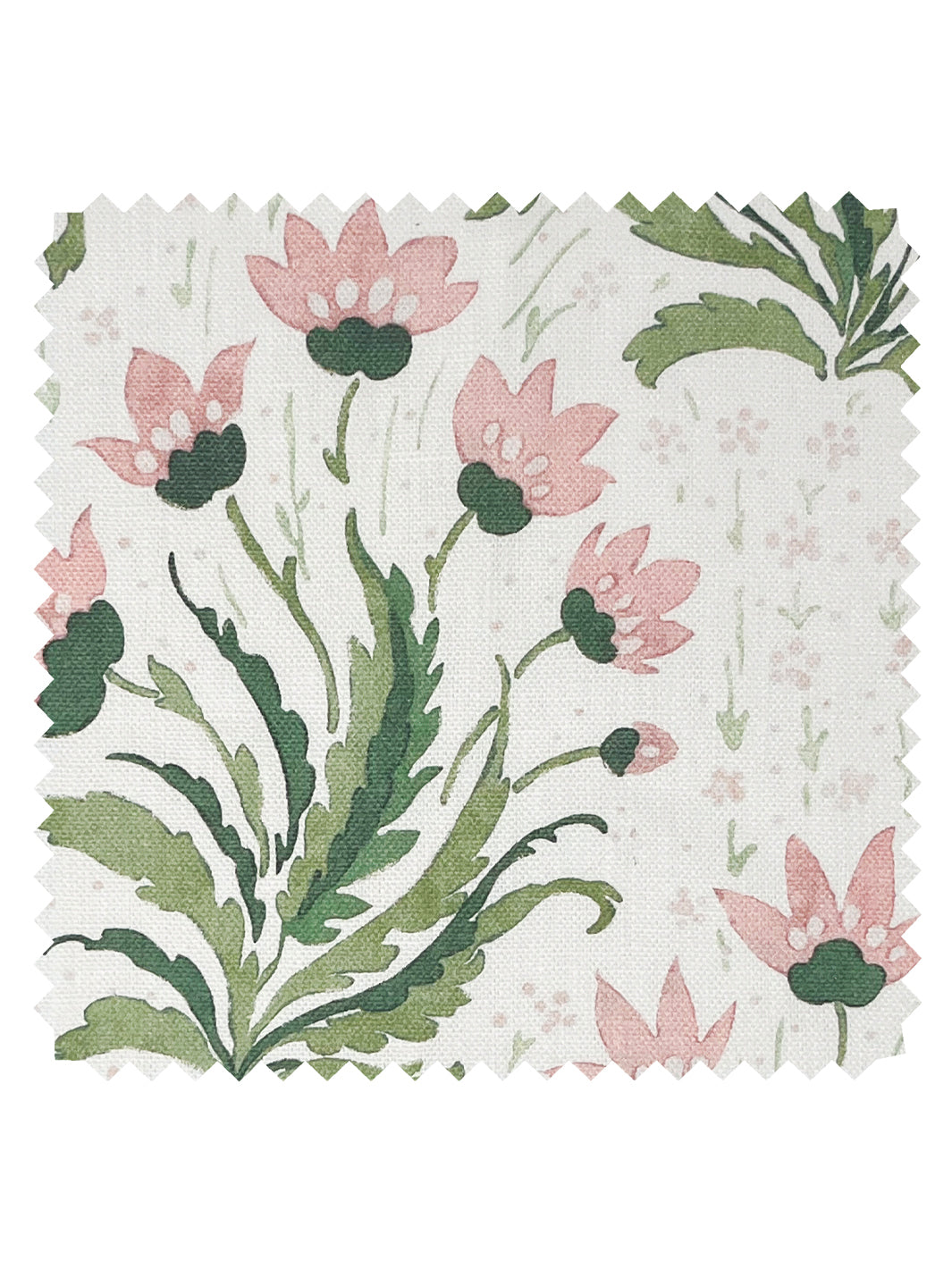 Nathan Turner Hillhouse Floral Multi Linen Fabric - Pink & Green - Perfect for Upholstery, Curtains & Home Decor Projects