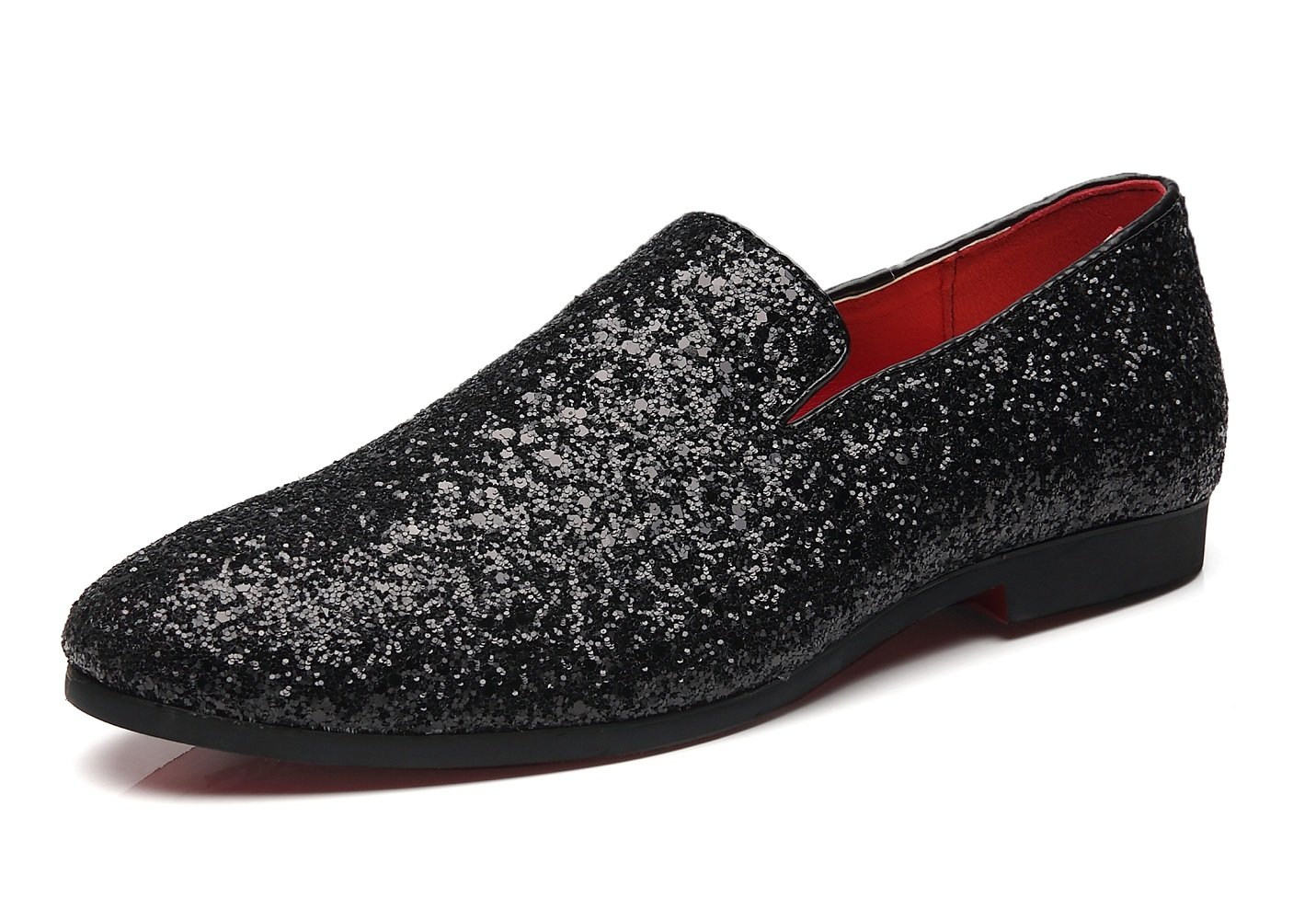 Men's Metallic Sparkle Loafers - Glitter Tuxedo Slip-On Dress Shoes for Smoking Slipper Style | Perfect for Weddings, Parties & Formal Events