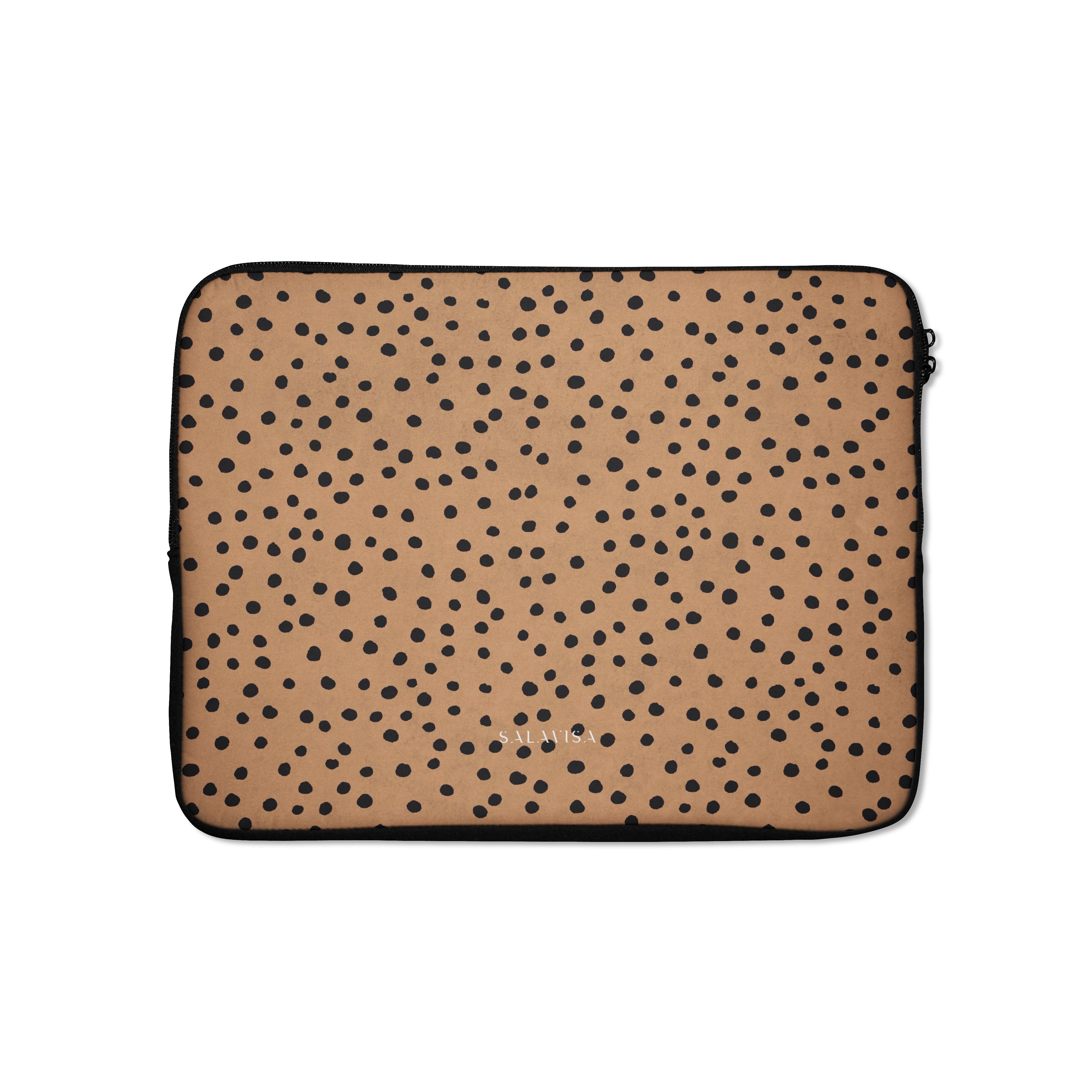 Stylish Burnt Orange Polka Dot Laptop Sleeve Case - 13-15 Inch Protective Cover for MacBook, Dell, HP - Perfect for Work, School & Travel Accessories