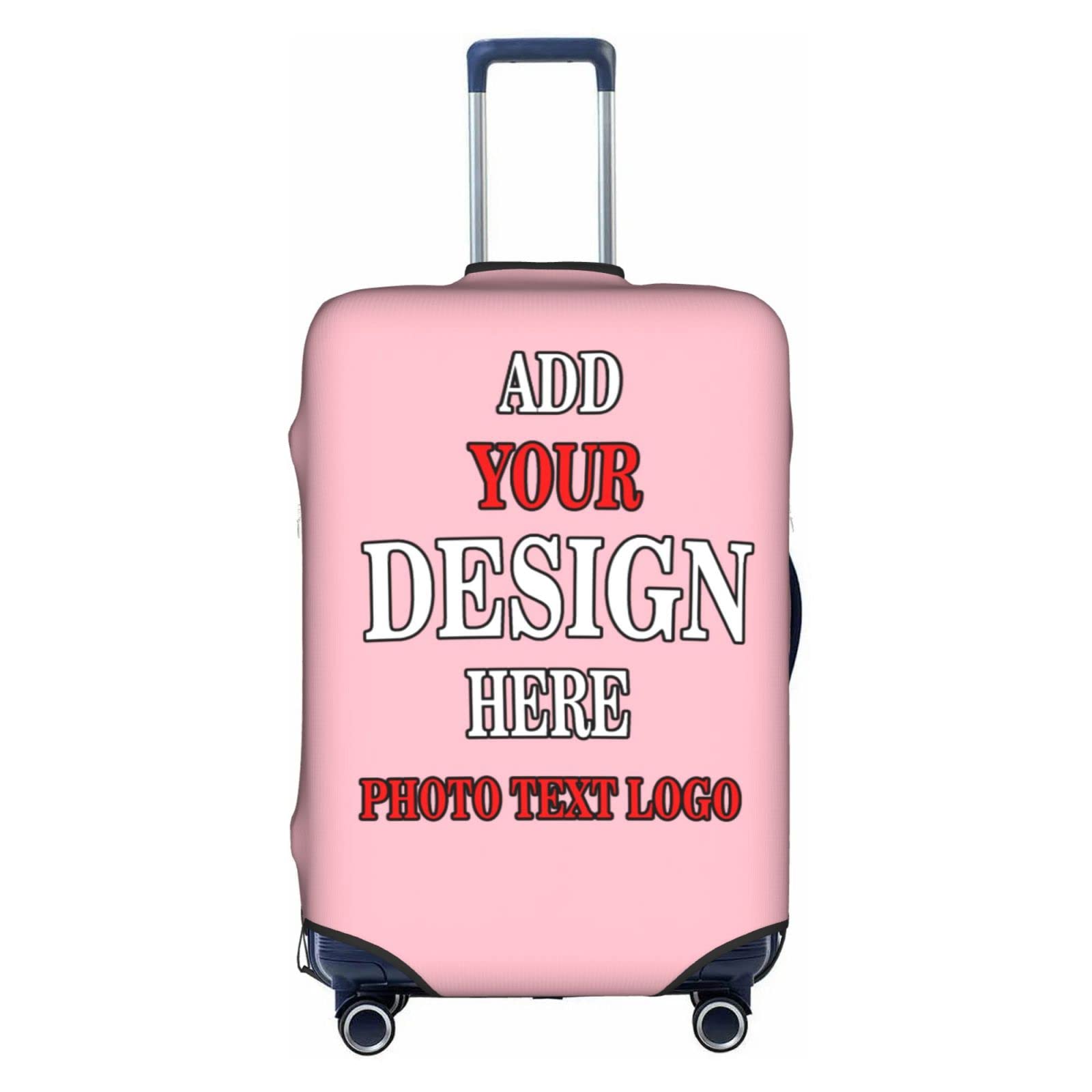 Custom Funny Luggage Cover with Photo & Text - Personalized Travel Suitcase Protector - Anti-Scratch Durable Fabric - Multiple Sizes (Small/Medium/Large) - Perfect for Air Travel, Vacation Trips & Unique Gift Ideas