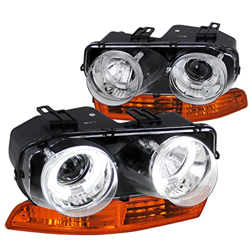 Spec-D Tuning Chrome Halo Projector Headlights & Amber Bumper Lights for Acura Integra - Upgrade Your Car's Style & Night Visibility for Street Racing & Daily Driving