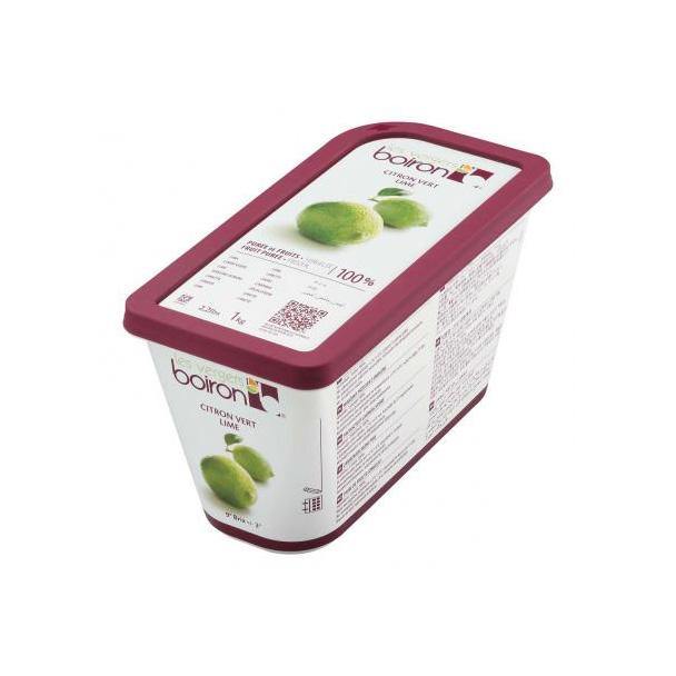 LES VERGERS BOIRON Frozen Lime Puree - 100% Natural Fruit Puree for Smoothies, Cocktails & Desserts - Perfect for Mixing Drinks & Baking