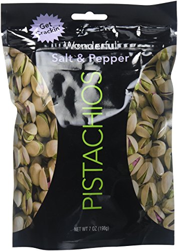 Wonderful Pistachios Salt & Pepper Flavored - 7oz Bags (Pack of 5) | Healthy Snacks for Office, Travel & Parties | Keto-Friendly Nuts