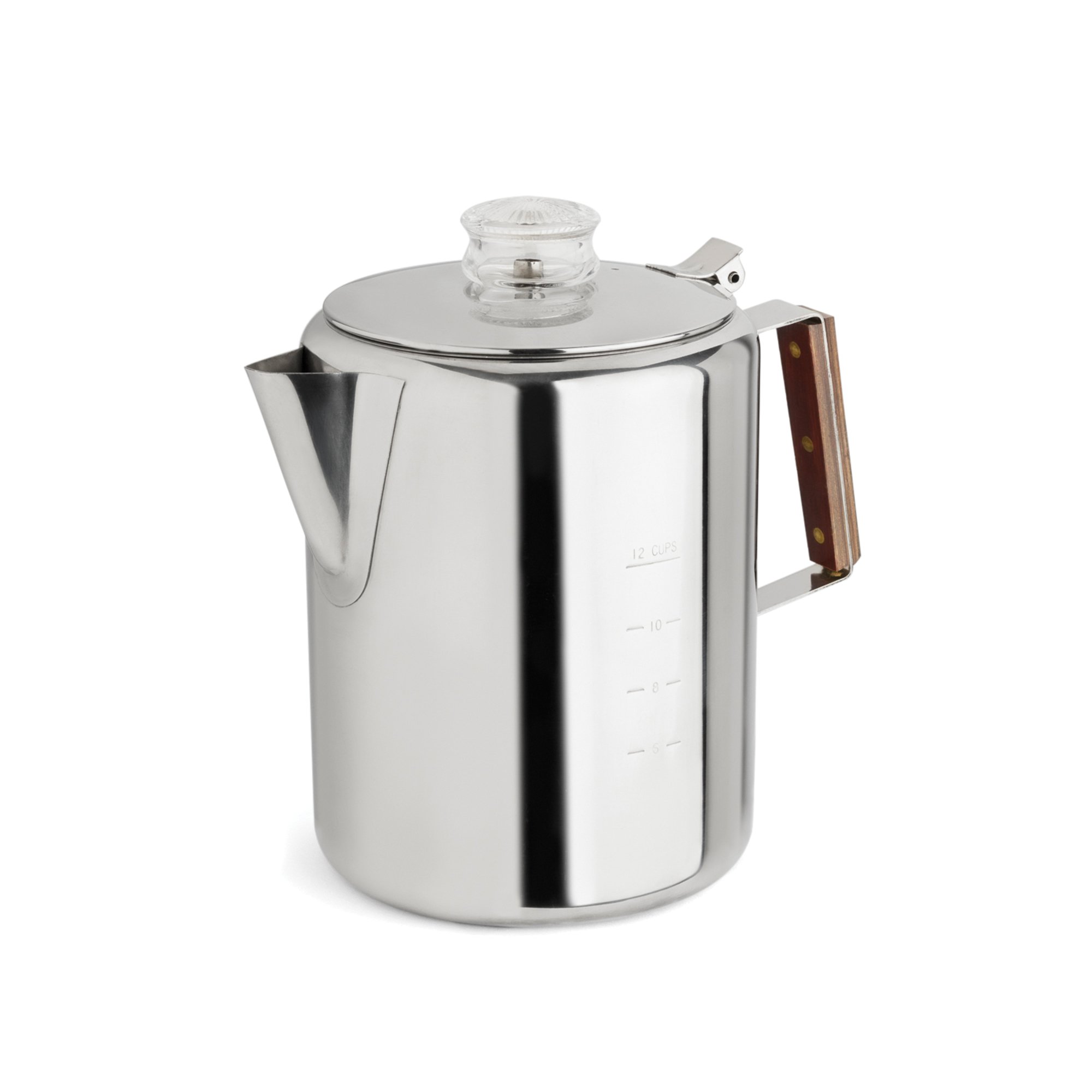 Fox Run Rapid Brew Stainless Steel Stovetop Percolator Coffee Pot - 12 Cup Capacity for Strong & Rich Coffee - Perfect for Camping, Home Brewing & Outdoor Adventures