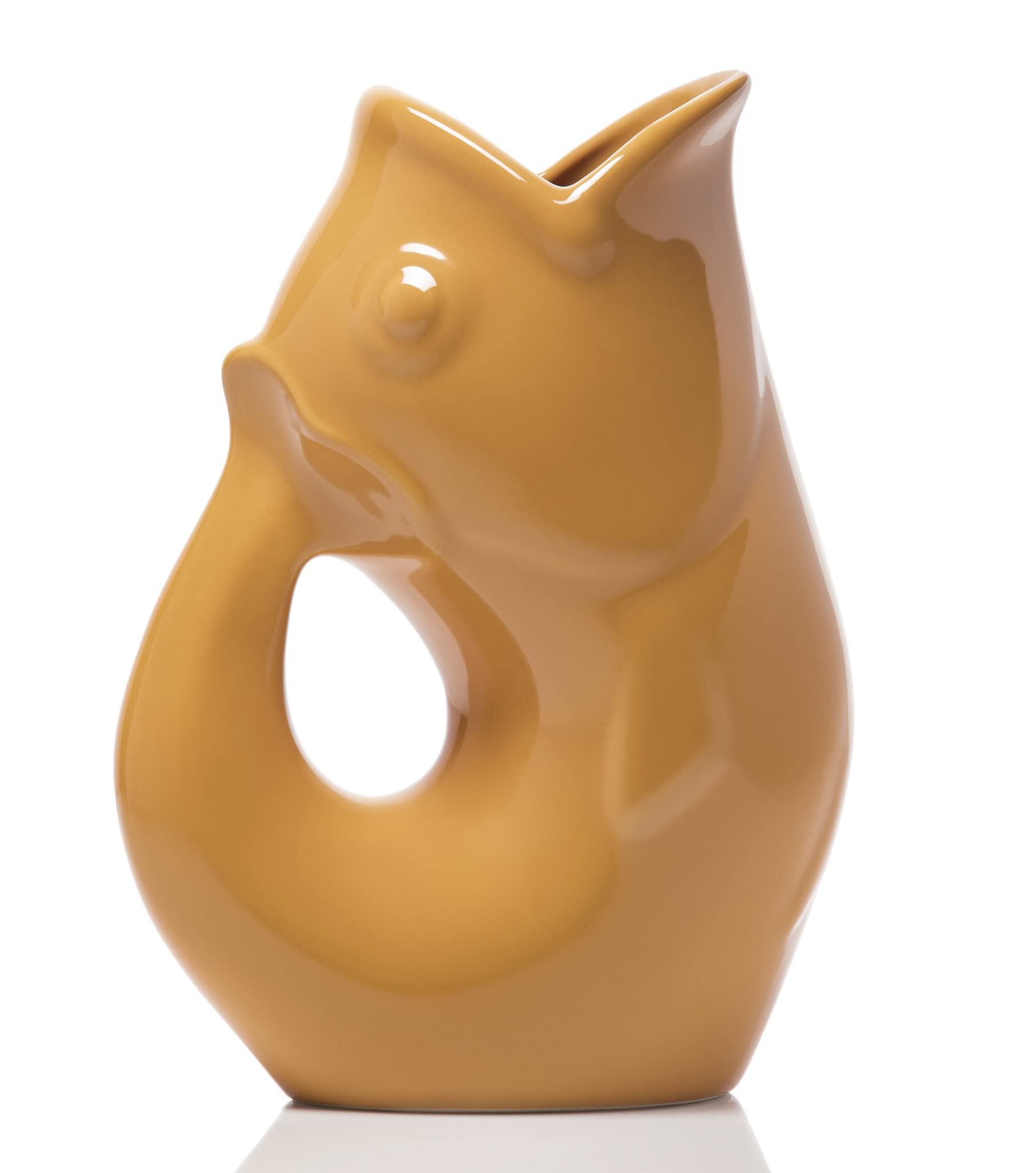 Gurgle Pot Mustard Yellow - Unique Handmade Ceramic Water Pitcher for Home Decor, Kitchen & Garden - Perfect for Entertaining, Gifts & Rustic Farmhouse Style