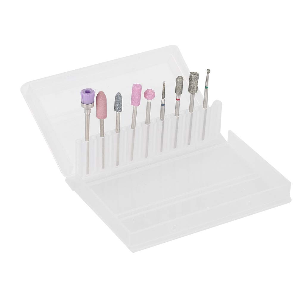 Professional 9Pcs Electric Nail Drill Bits Set - Manicure & Pedicure Kit with Grinding Heads for Nail Polishing & Filing - Perfect for Home Salon, Nail Art, and Professional Nail Care