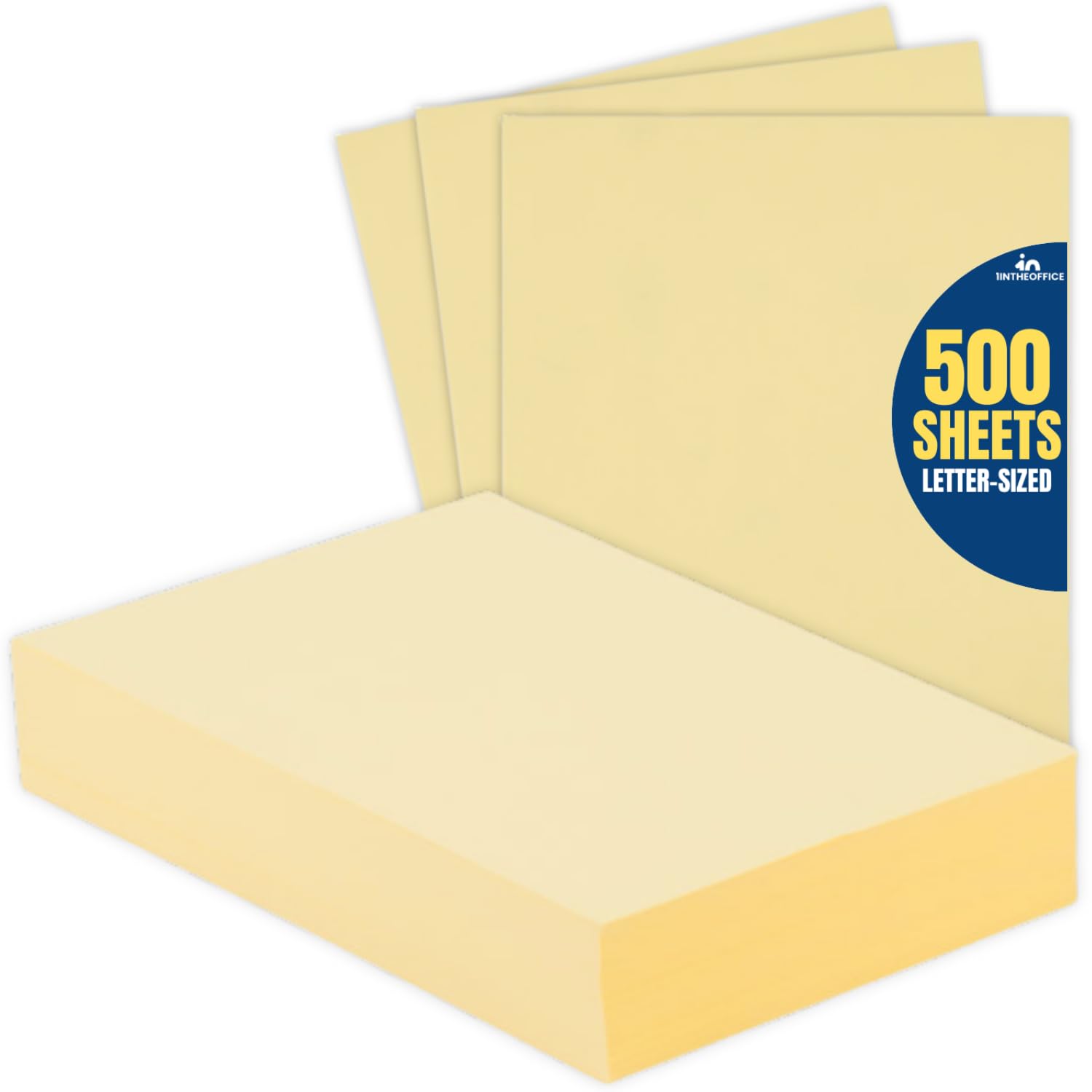 1InTheOffice Colored Copy Paper 8.5x11 Inch - Bright Yellow Printer Paper, 20lb Premium Quality, 500 Sheets Letter Size - Perfect for Office Documents, School Projects, Flyers & Creative Crafts