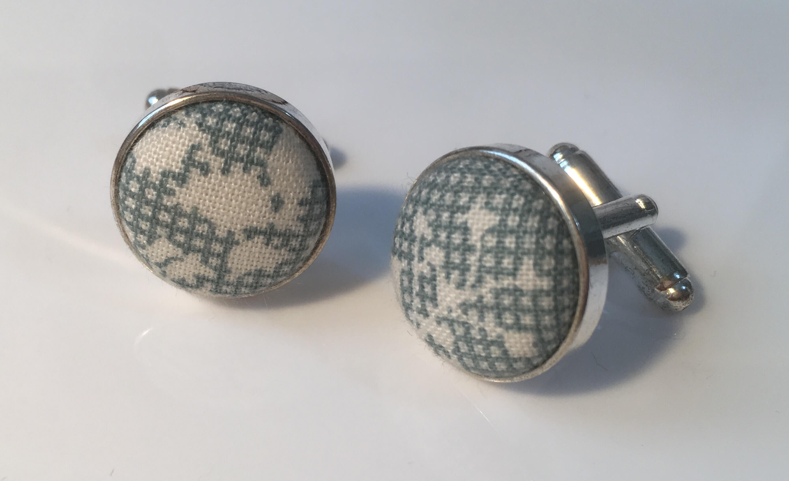 Elegant Aqua Pixel & Floral Cufflinks for Men - Perfect for Weddings, Business Meetings & Formal Events