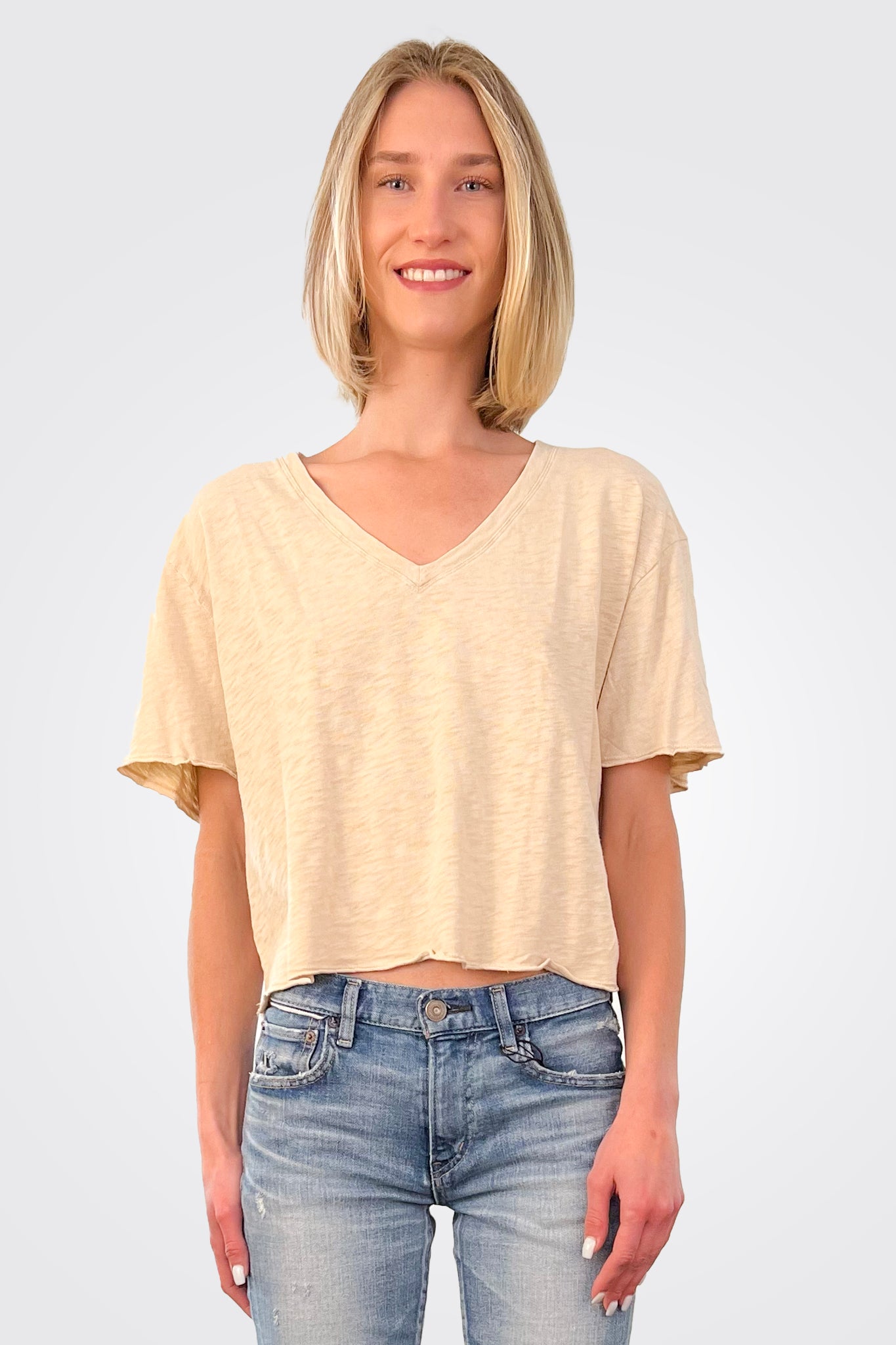 Boxy Short Sleeve T-Shirt in Sand Dune - Casual Comfort for Everyday Wear & Summer Outfits