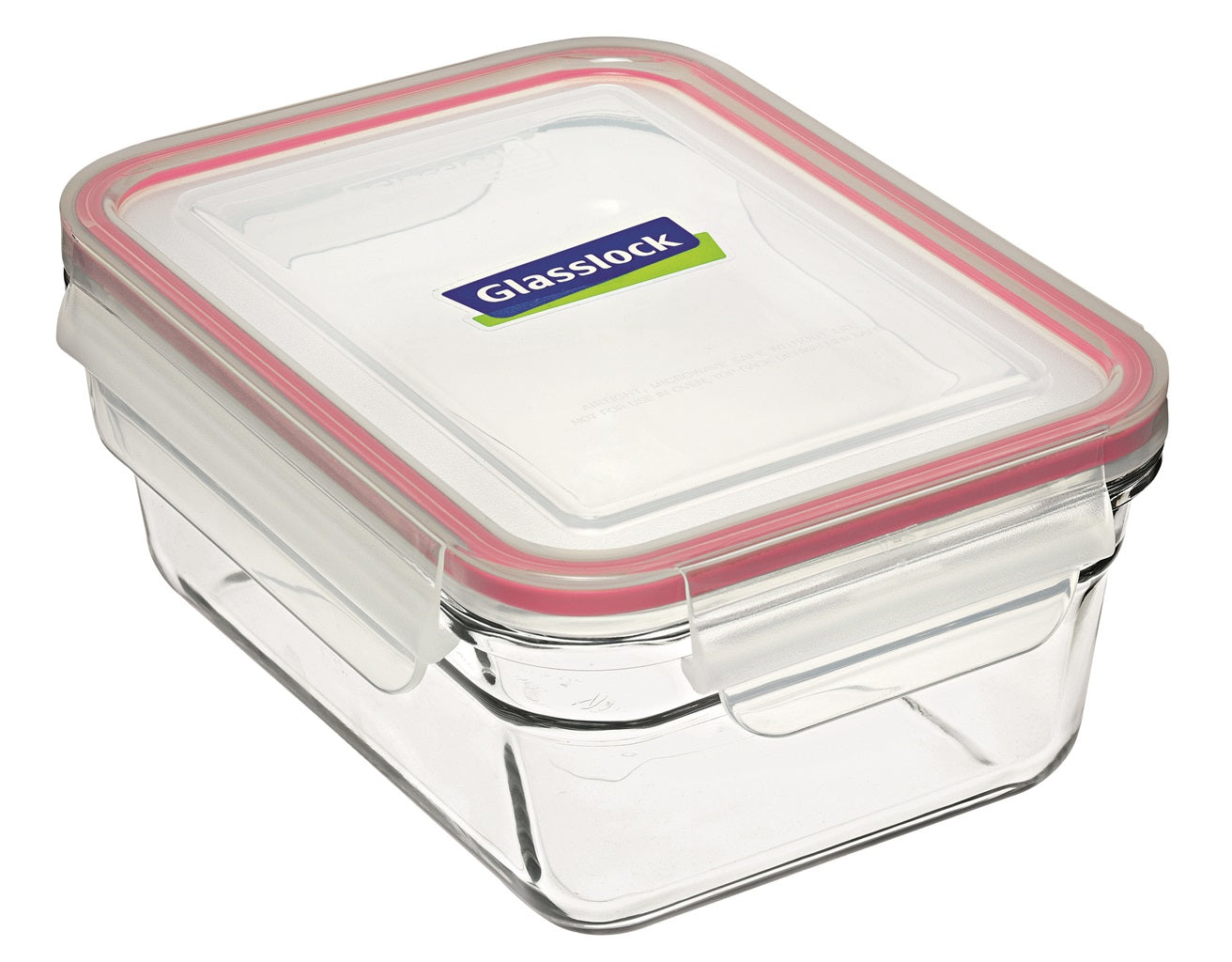 Red 970ml Glass Lock Rectangle Food Storage Container - Oven, Microwave & Freezer Safe for Meal Prep, Leftovers & Baking
